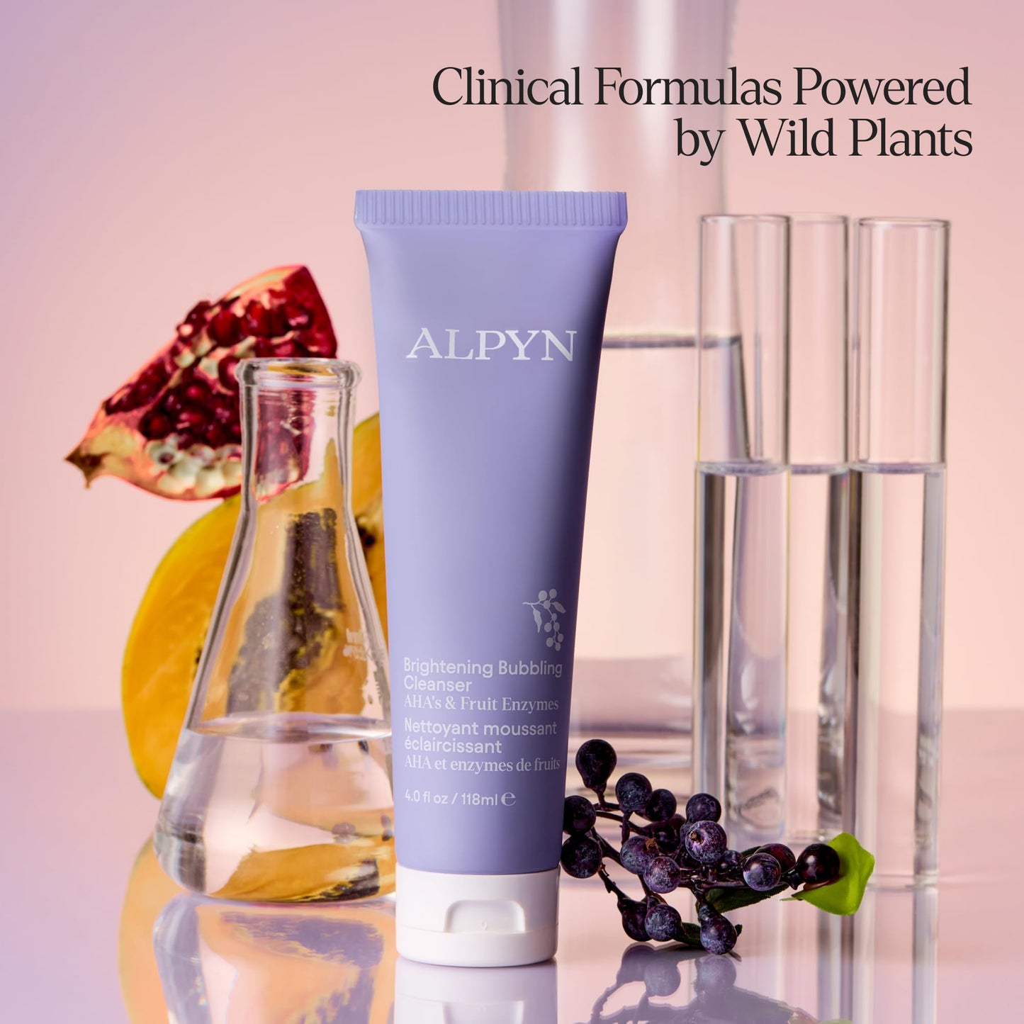 Alpyn Beauty Creamy Bubbling Cleanser with Fruit Enzymes – Gentle Hydration & Exfoliation, 4 oz