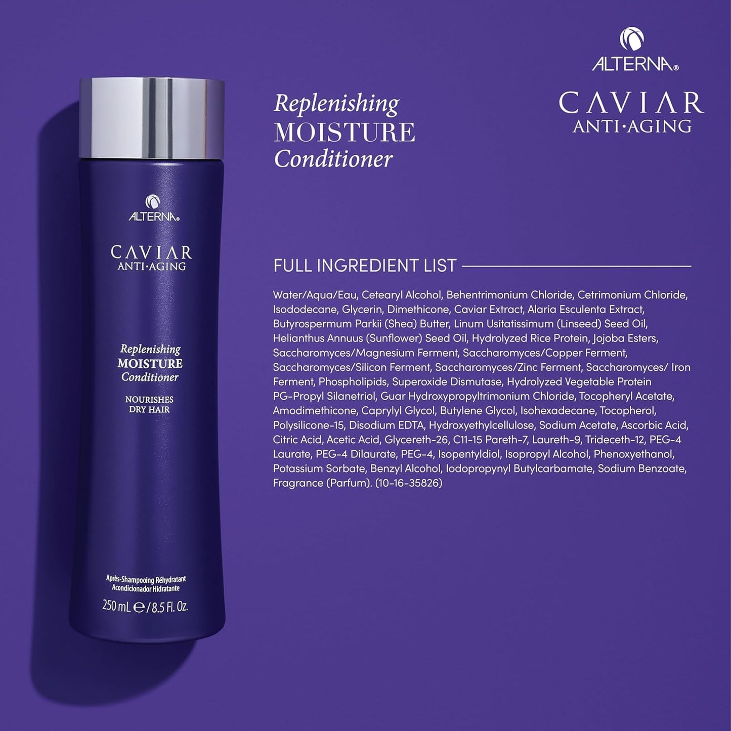 Alterna Caviar Anti-Aging Replenishing Moisture Shampoo & Conditioner Set | Sulfate Free Color Protection