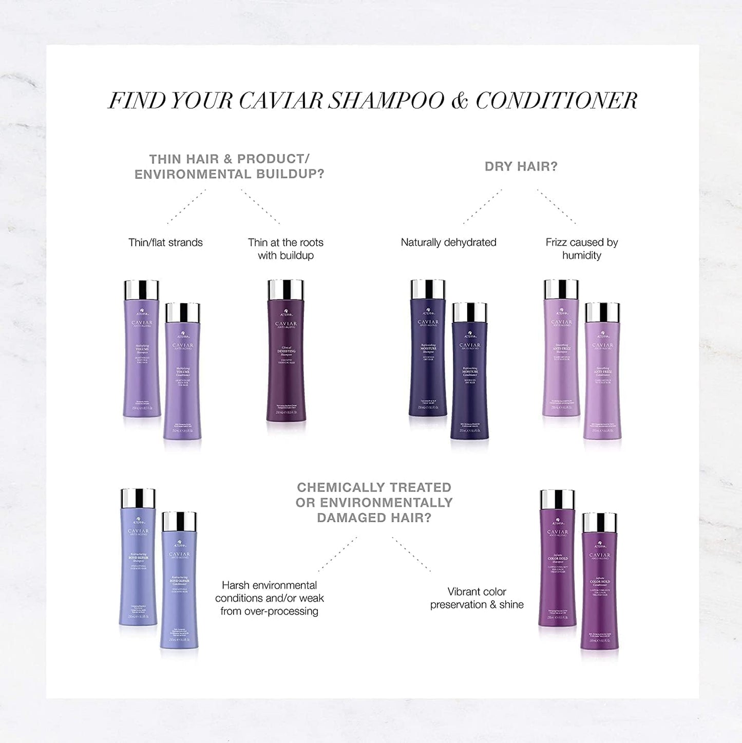 Alterna Caviar Anti-Aging Replenishing Moisture Shampoo & Conditioner Set | Sulfate Free Color Protection