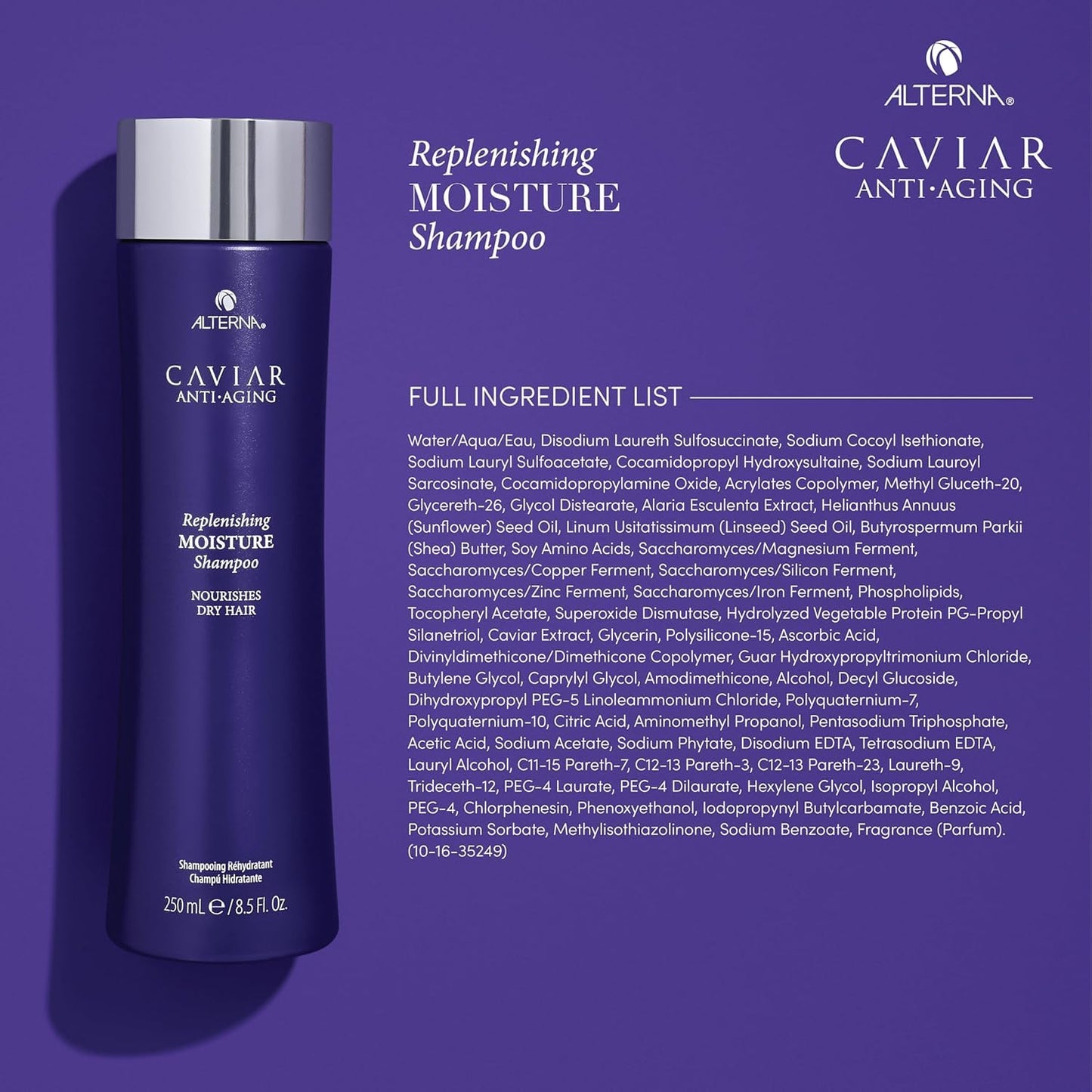 Alterna Caviar Anti-Aging Replenishing Moisture Shampoo & Conditioner Set | Sulfate Free Color Protection