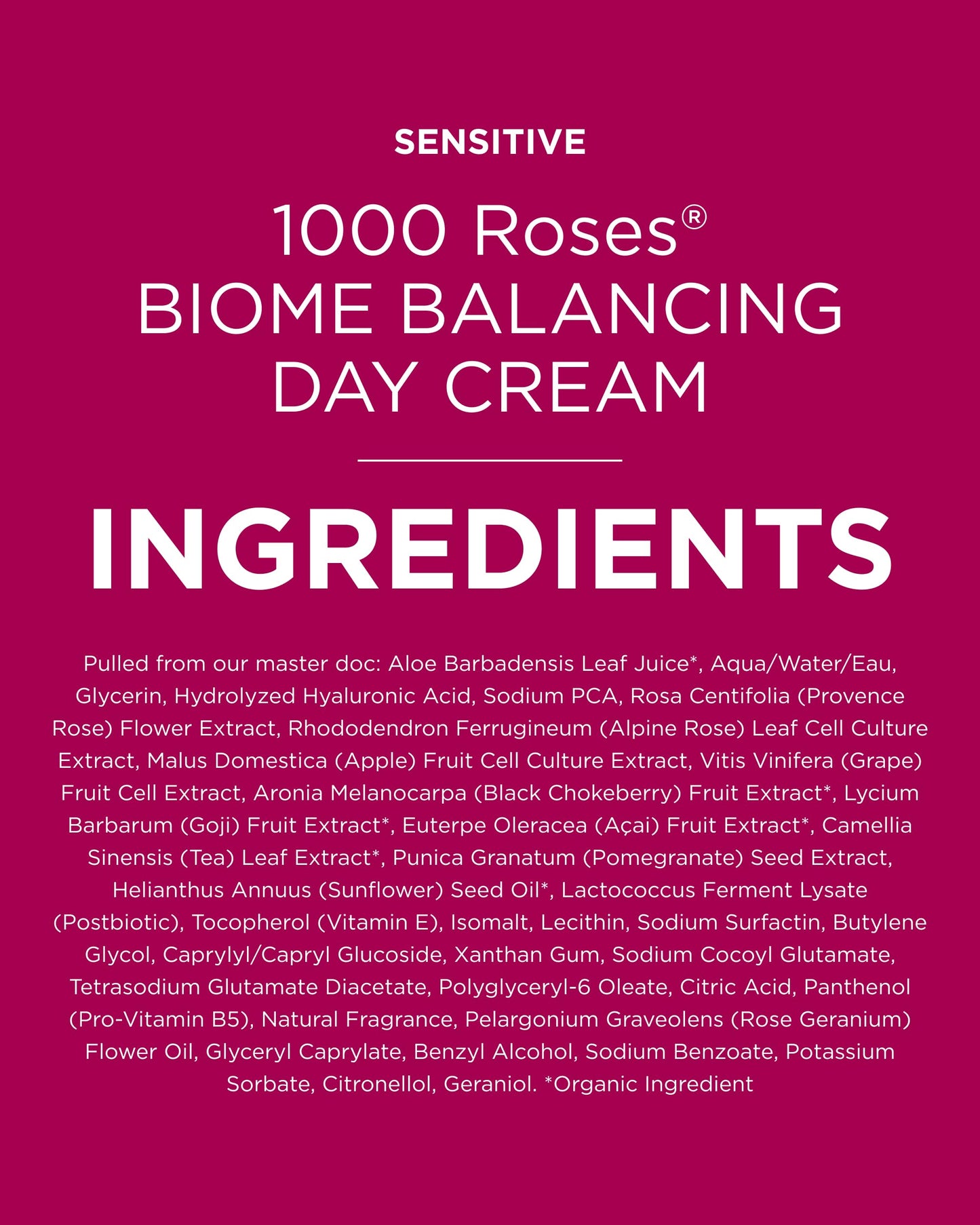 Andalou Naturals 1000 Roses Biome Balancing Day Cream — Lightweight Hydration for Sensitive Skin