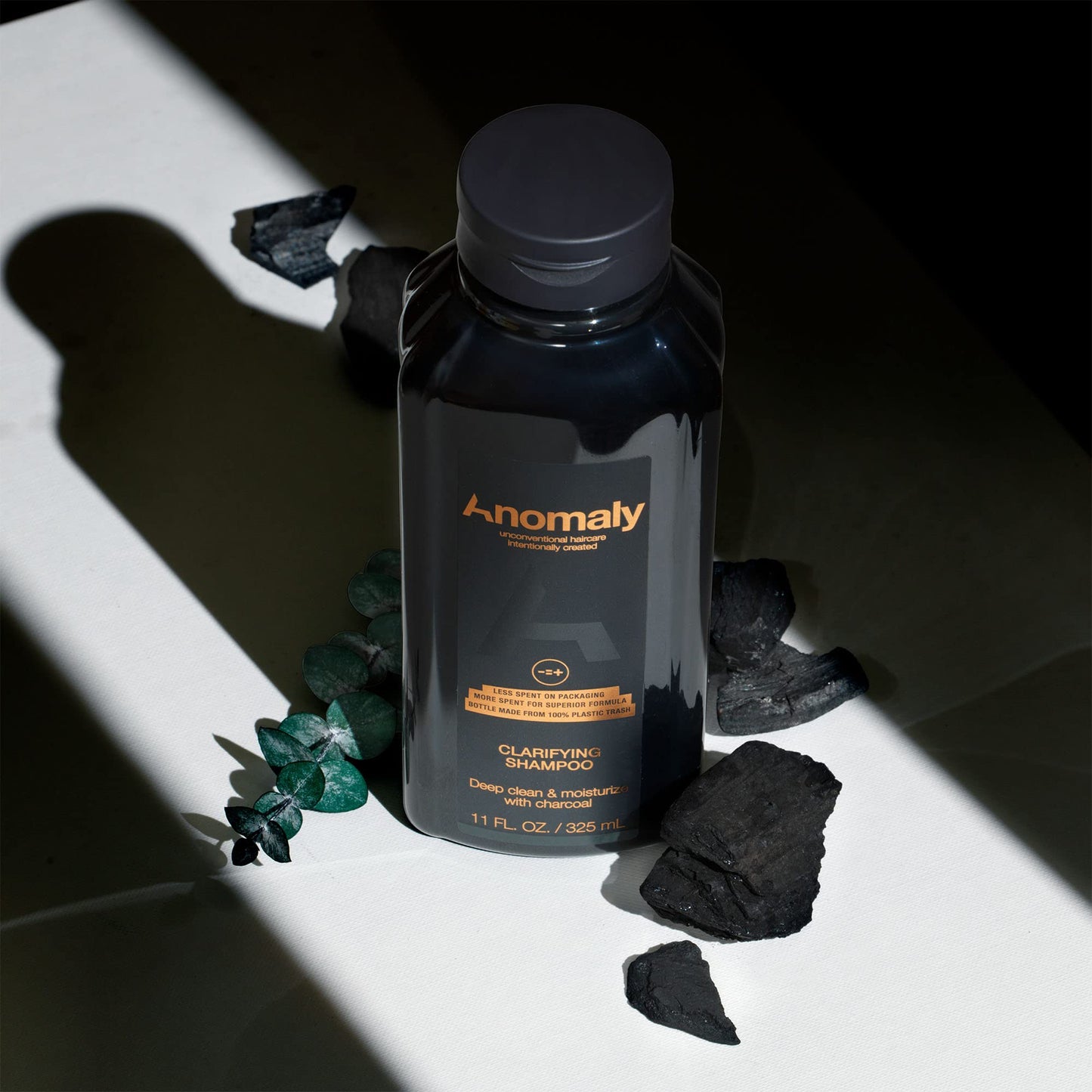 Anomaly Vegan Eucalyptus Charcoal Clarifying Shampoo – Build-Up Removal, Sulfate & Paraben Free, Eco Packaging from Ocean Plastic (Pack of 3)