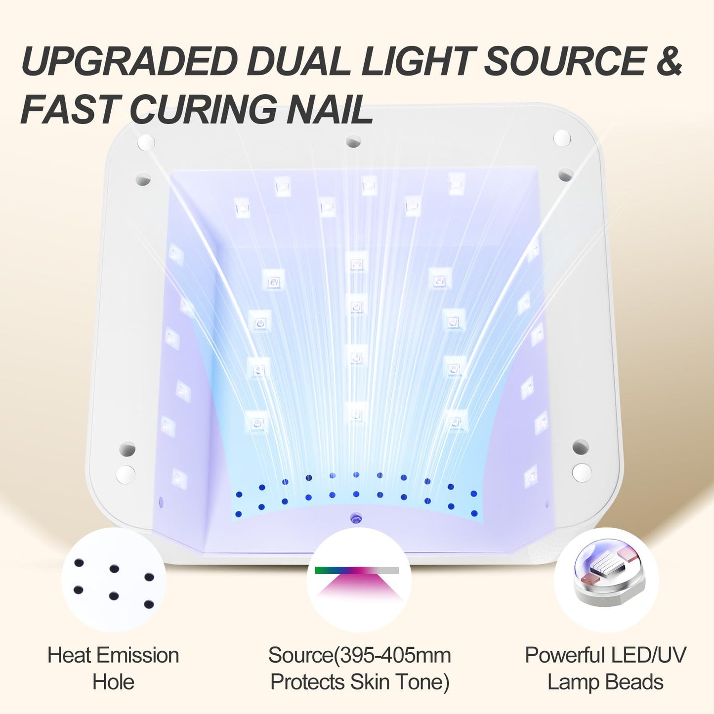 ANYINS UV Nail Lamp 120W – Cordless Gel Nail Light with Auto-Sensor