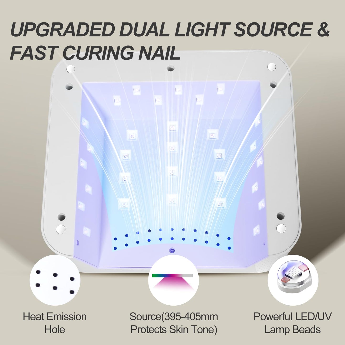 ANYINS UV Nail Lamp 120W – Cordless, Fast & Even Gel Curing with Auto-Sensor