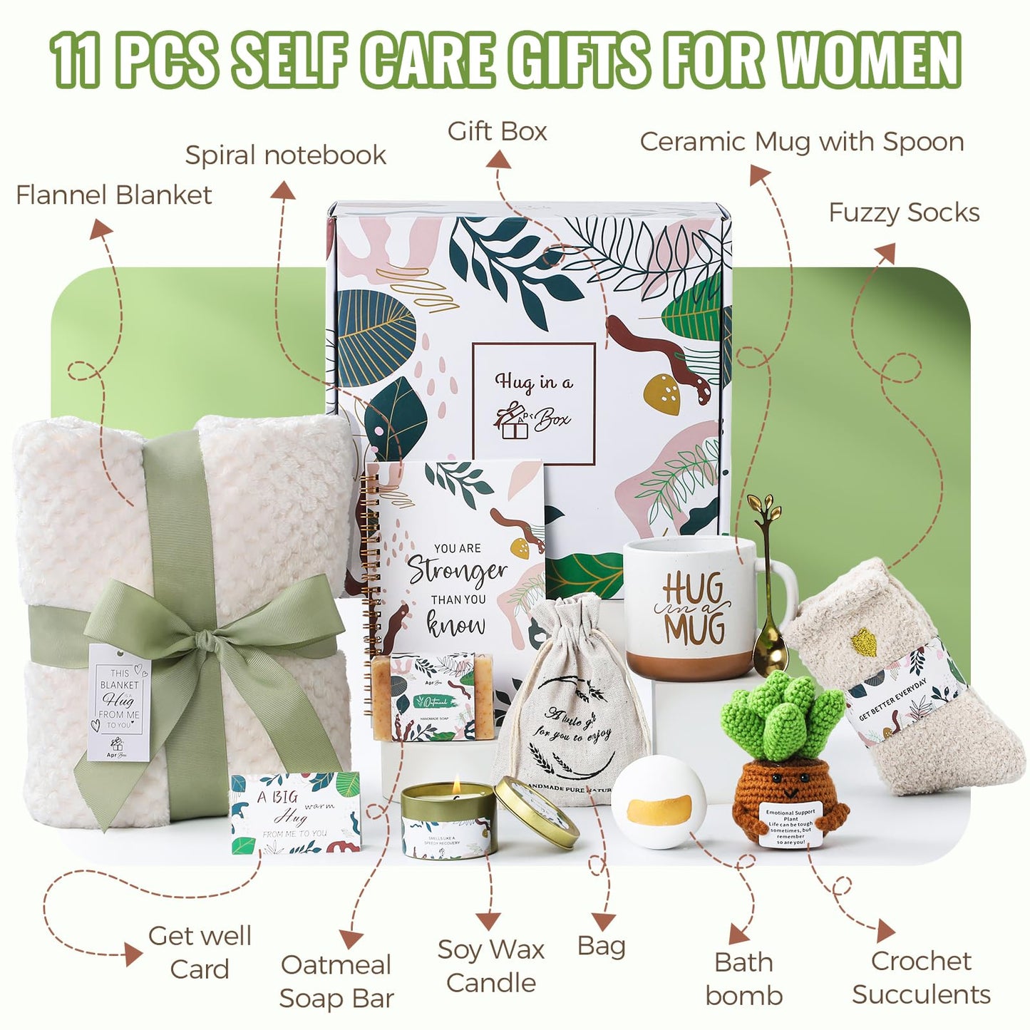 APRBOX Get Well Gifts for Women – Self Care Gift Basket & Recovery Package