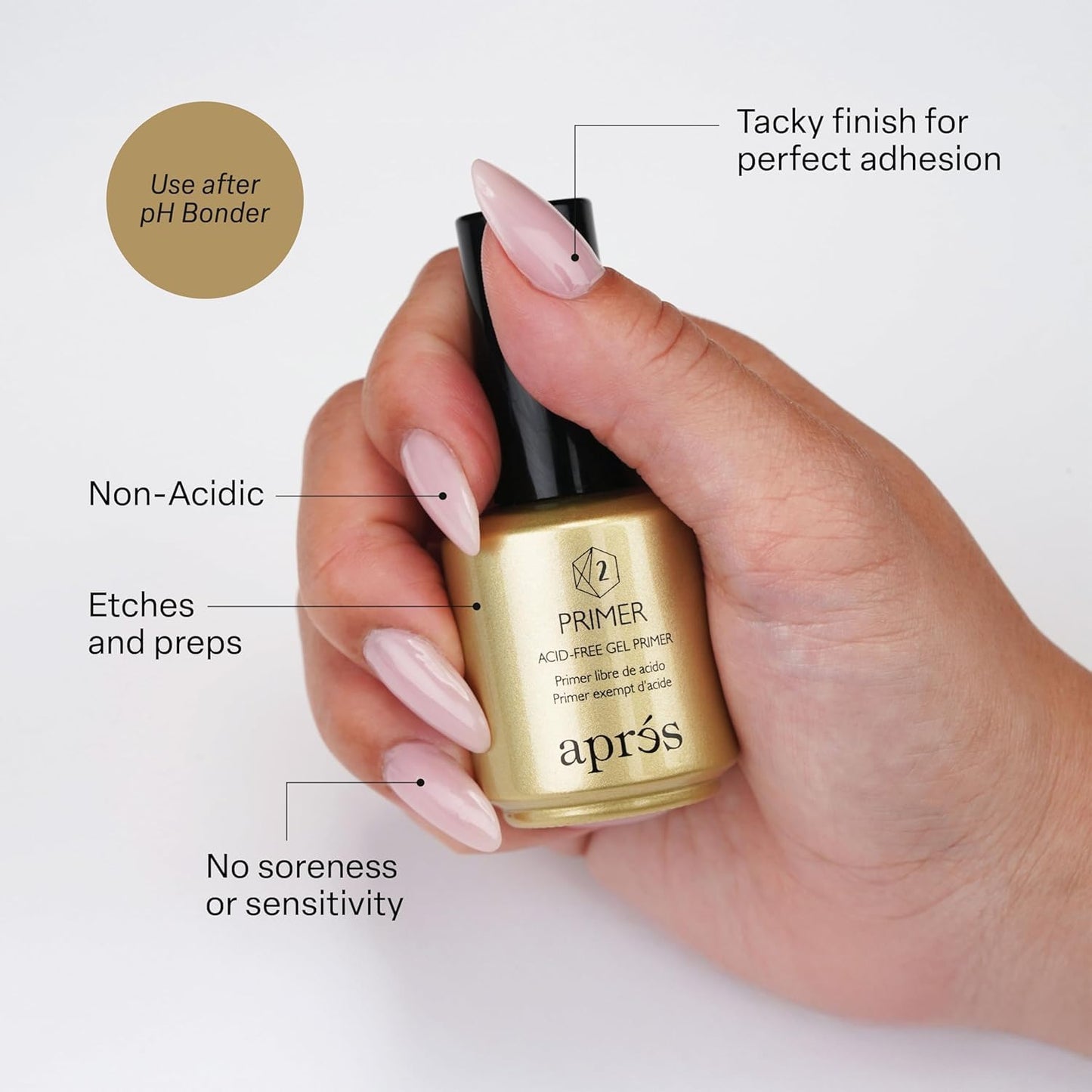 APRÉS Gel-X Extend Gel Bundle — Gold Bottle, pH Bonder & Non-Acidic Primer, 15 ml