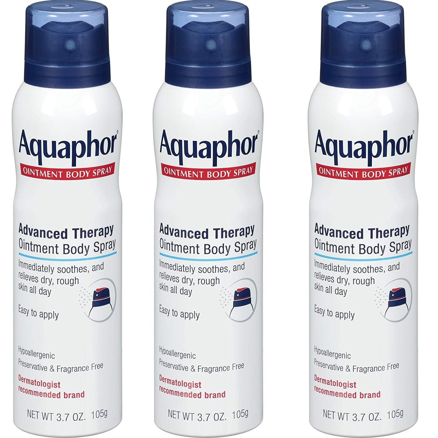 Aquaphor Ointment Body Spray – Hydrates and Softens Dry, Rough Skin | 3.7 oz Spray Can, 3-Pack