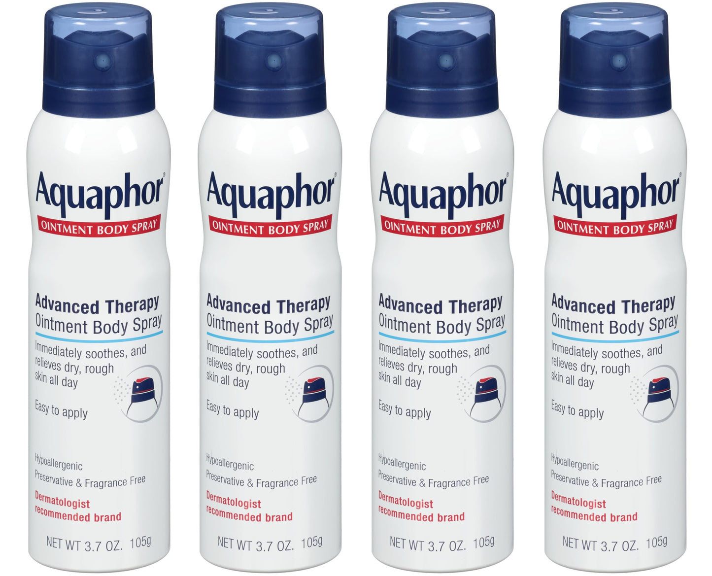 Aquaphor Ointment Body Spray — Moisturizes and Soothes Dry Skin (3.7 oz, 4-Pack)