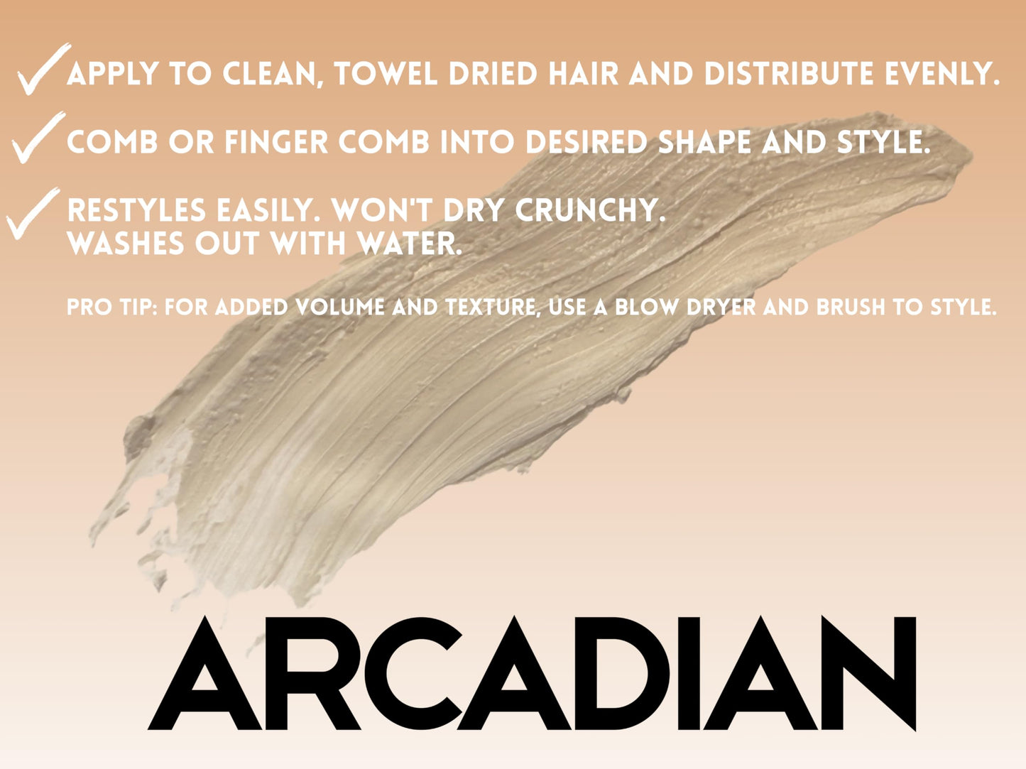 Arcadian Grooming Clay Pomade for Men – Vegan Matte Finish, Strong Hold, 4oz