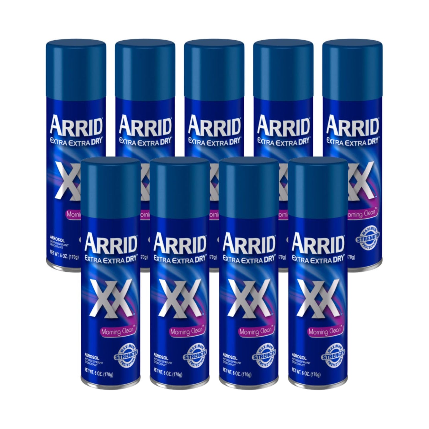 ARRID XX Morning Clean Anti-Perspirant Deodorant Spray – 6 oz (Pack of 9) | Maximum Strength Dryness & Freshness