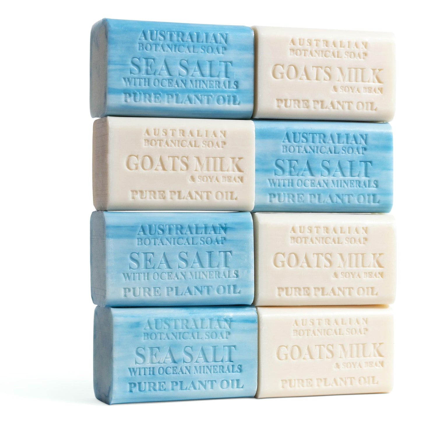 Australian Botanical Men's Soap Bars Duo Pack – Sea Salt & Goats Milk, 8 Bars (6.6 oz each) Gift Set