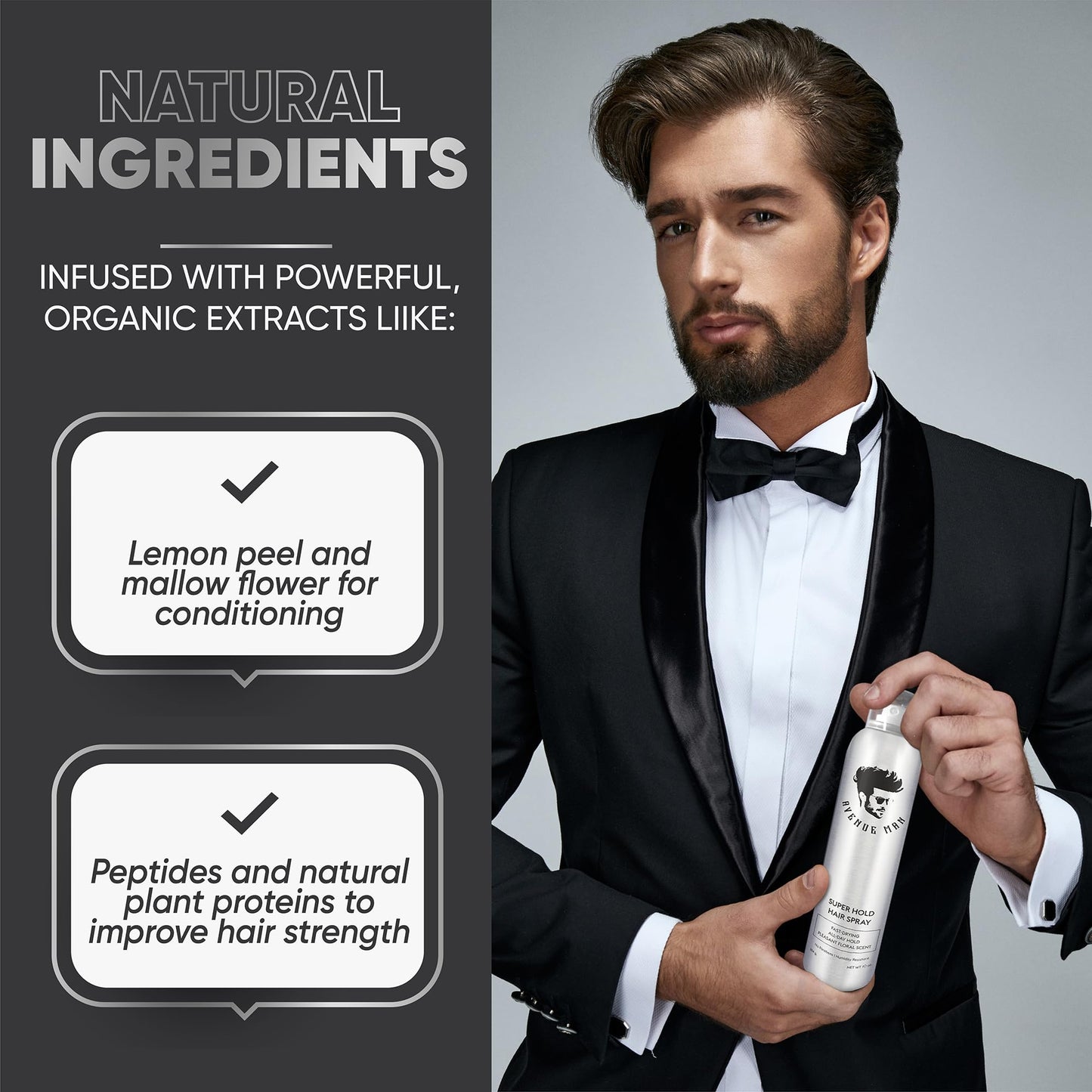 Avenue Man Super Hold Hairspray for Men – Fast-Drying Extra Hold, All-Day Control (10 oz)