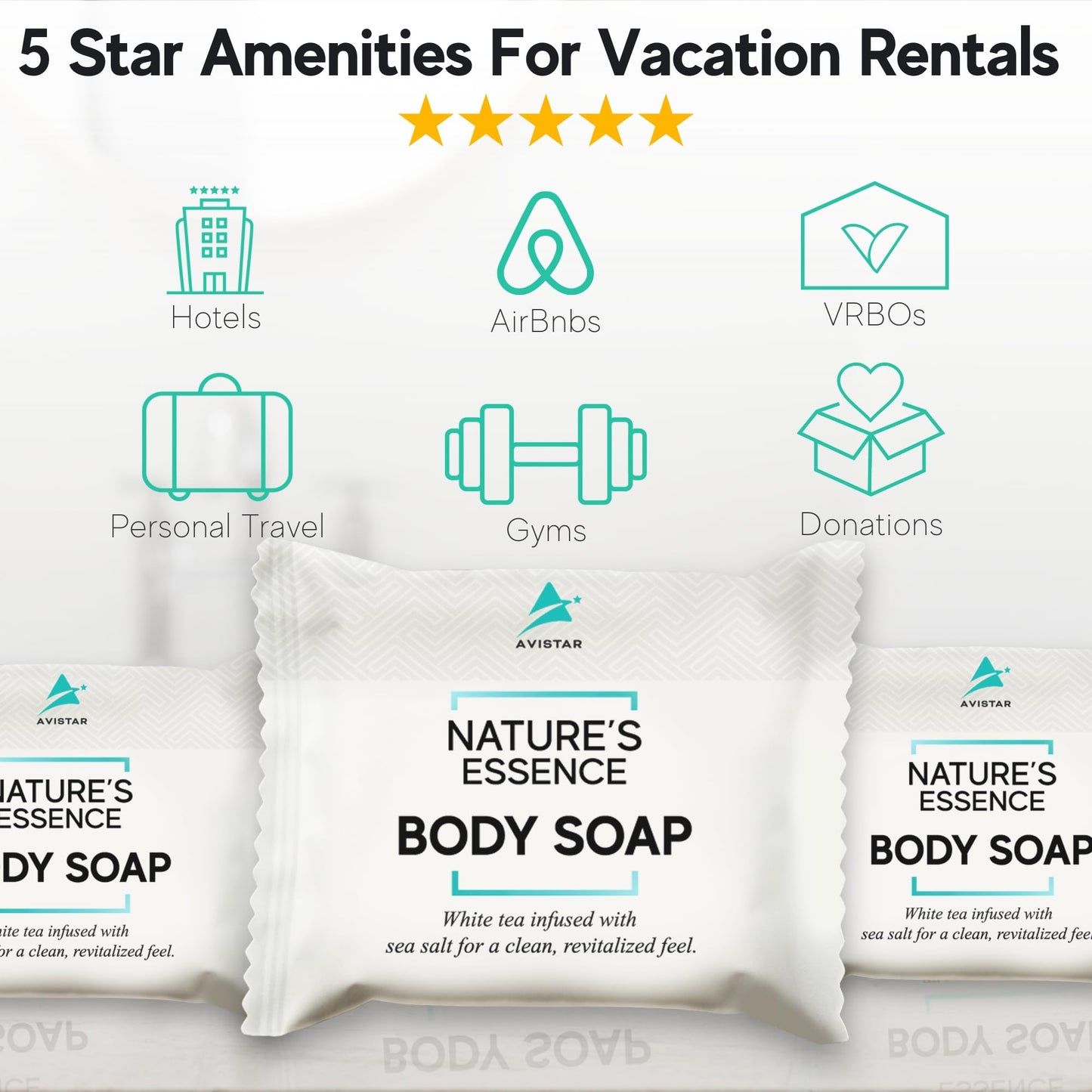 Avistar Bar Soap Bulk – 120 Pack Travel-Size Hotel Bars for Hospitality