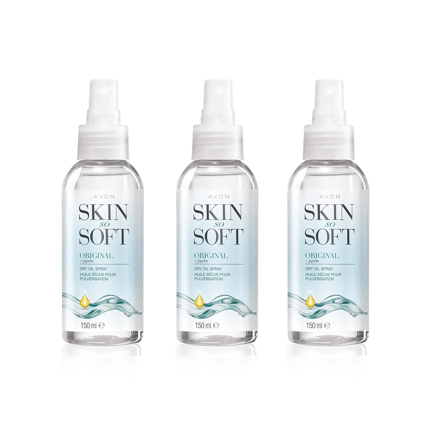 AVON SKIN SO SOFT Original Jojoba Oil Spray – Lightweight Dry Oil (3 Pack)