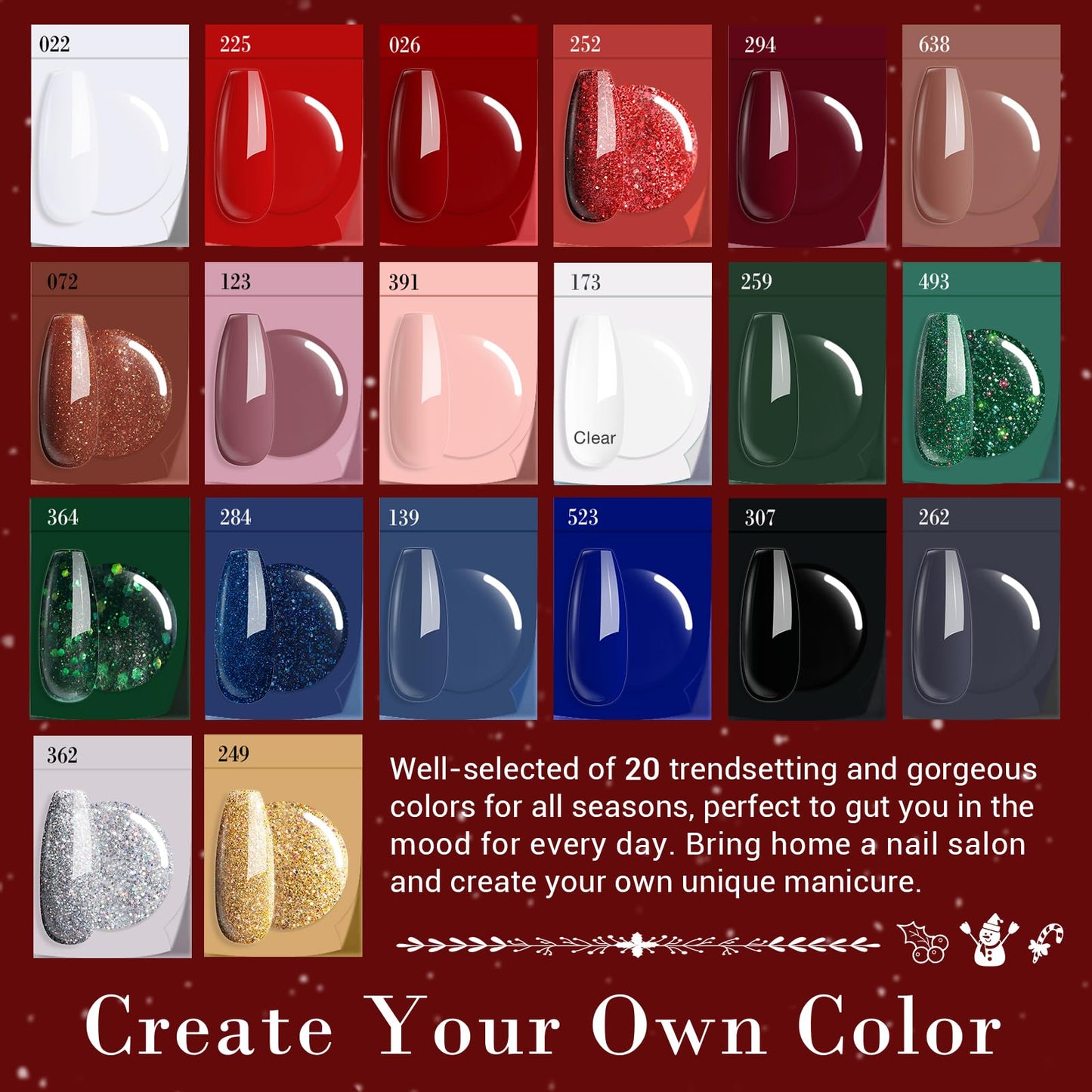 AZUREBEAUTY 31-Pcs Dip Powder Nail Starter Kit – Christmas Colors, No Lamp Needed