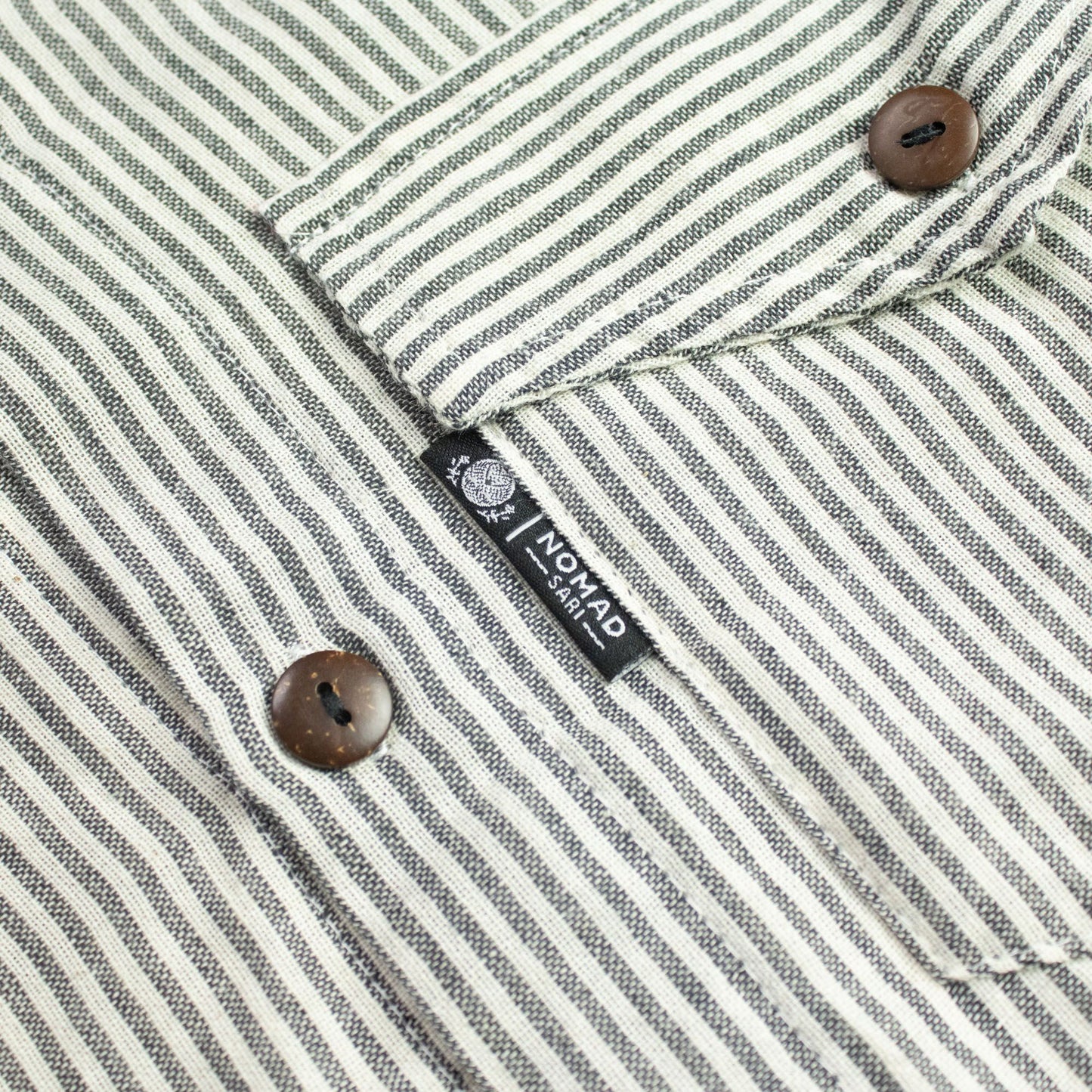 Nomad Sari Grandad Shirt - Grey Stone - Medium