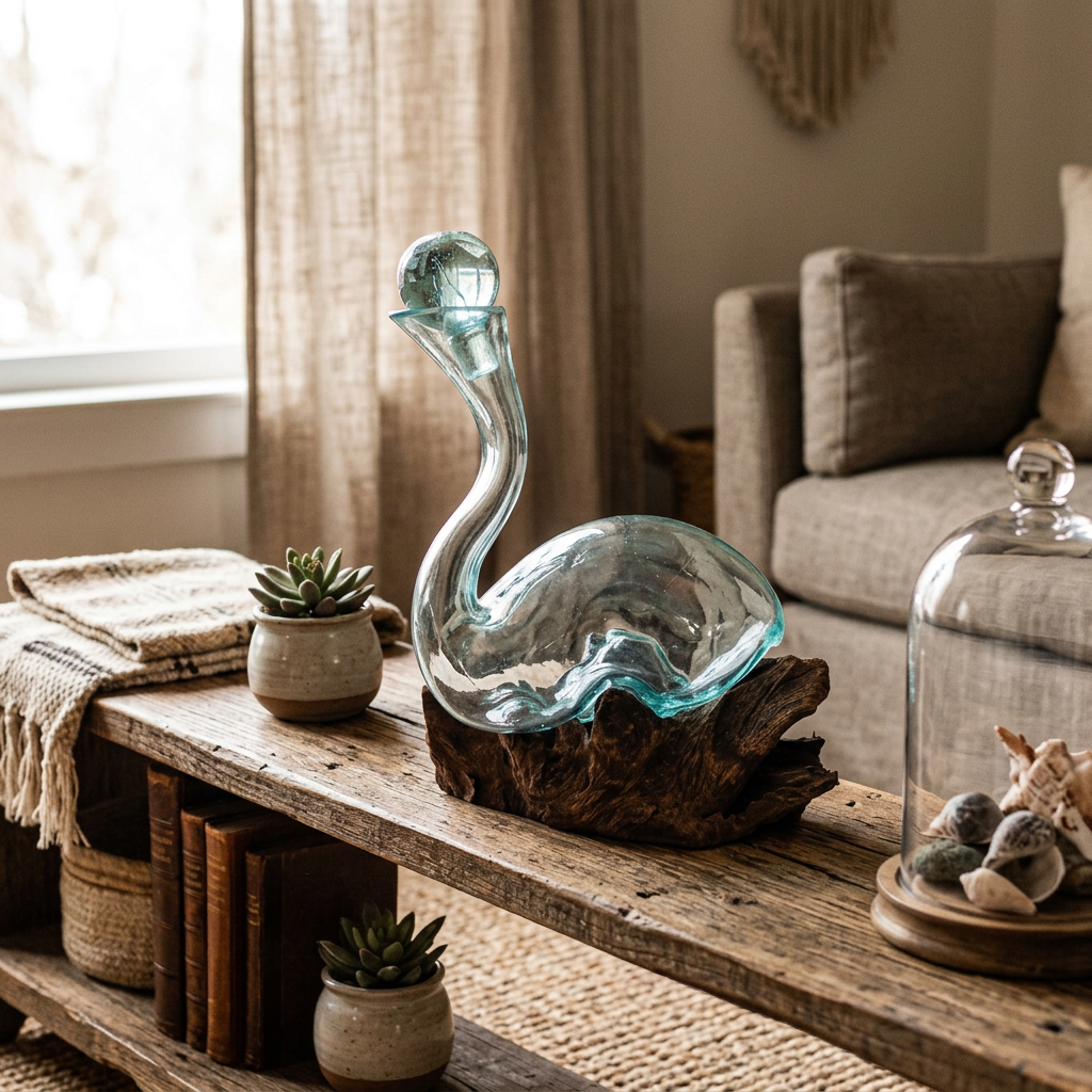 Molten Glass on Wood - Wine Decanter