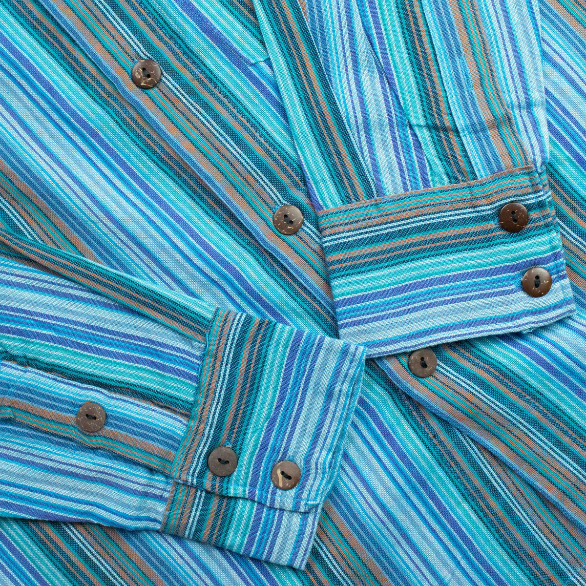 Nomad Sari Grandad Shirt - Turquoise - XL