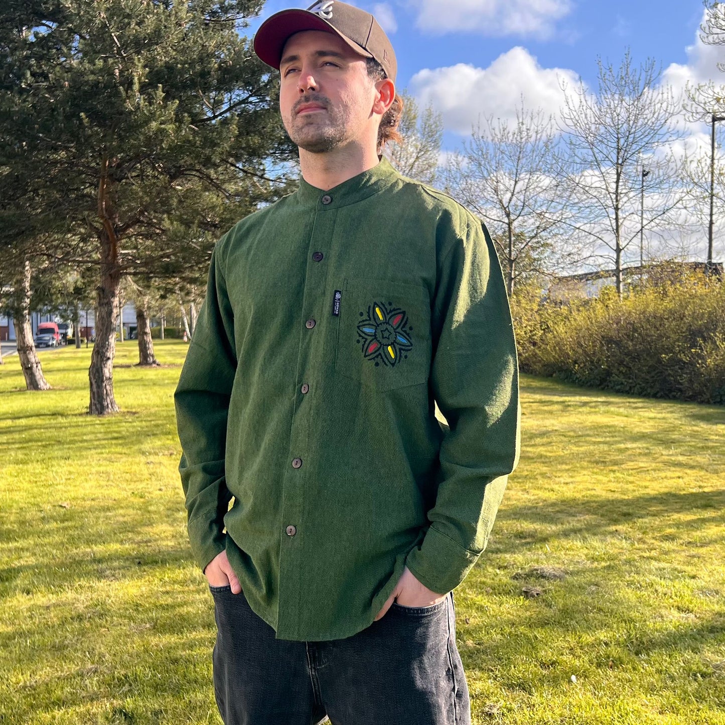 Nomad Sari Kathmandu Shirt - Forest Green - XL