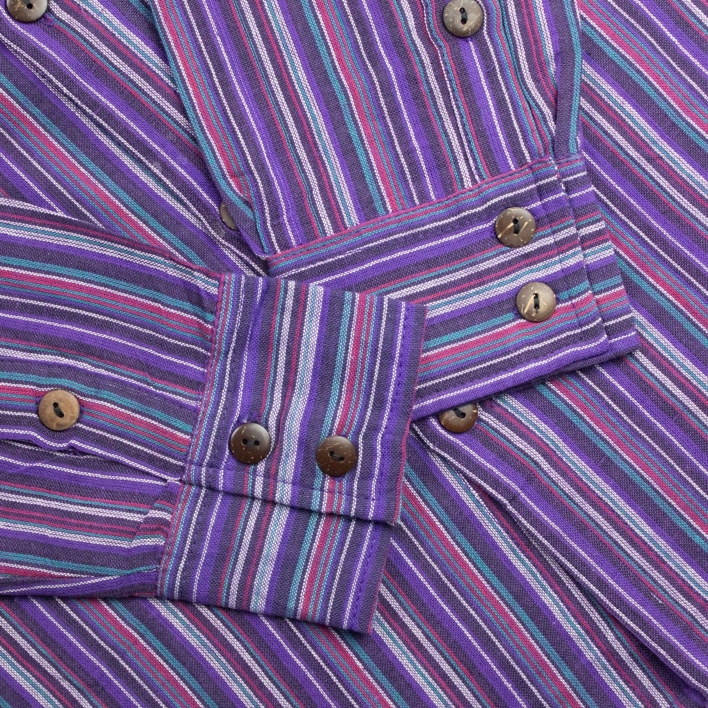 Nomad Sari Grandad Shirt - Black Purple - Medium