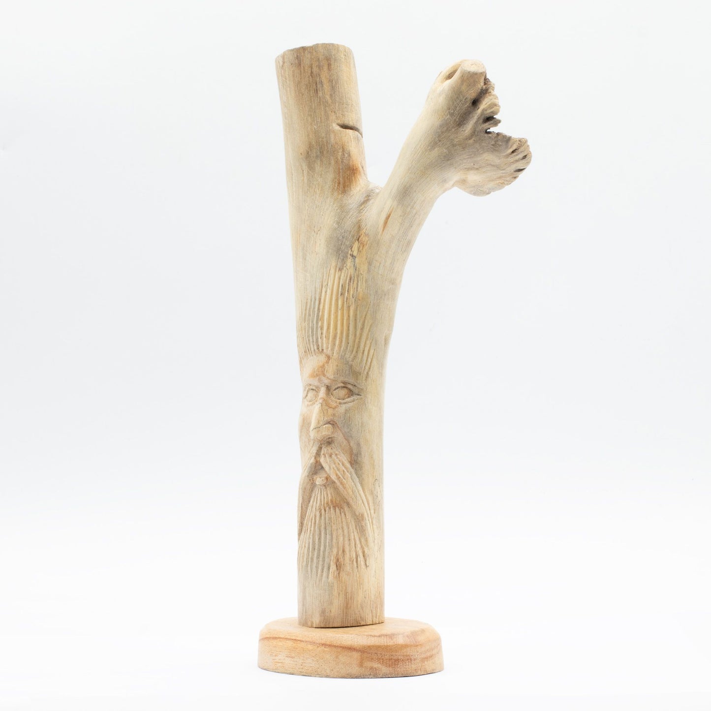 Handmade Parasite Wood Art Carving - Greenman