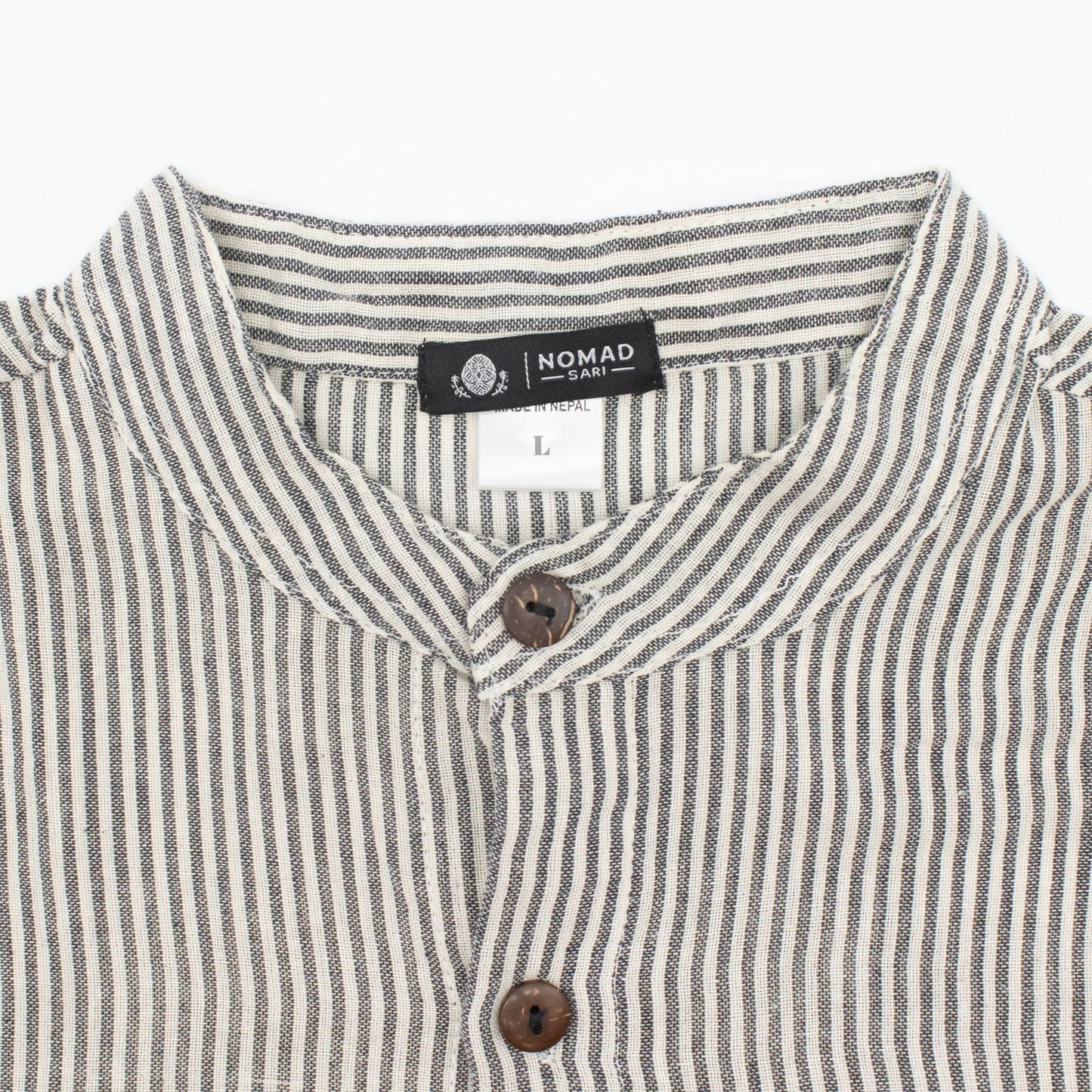 Nomad Sari Grandad Shirt - Grey Stone - Medium