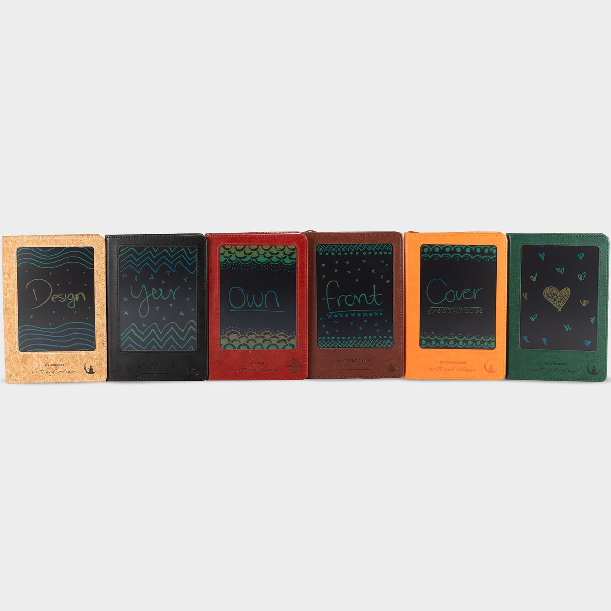A5 Intention Note Book - LCD Wipe Screen - Red Leather Effect - 160 Pages
