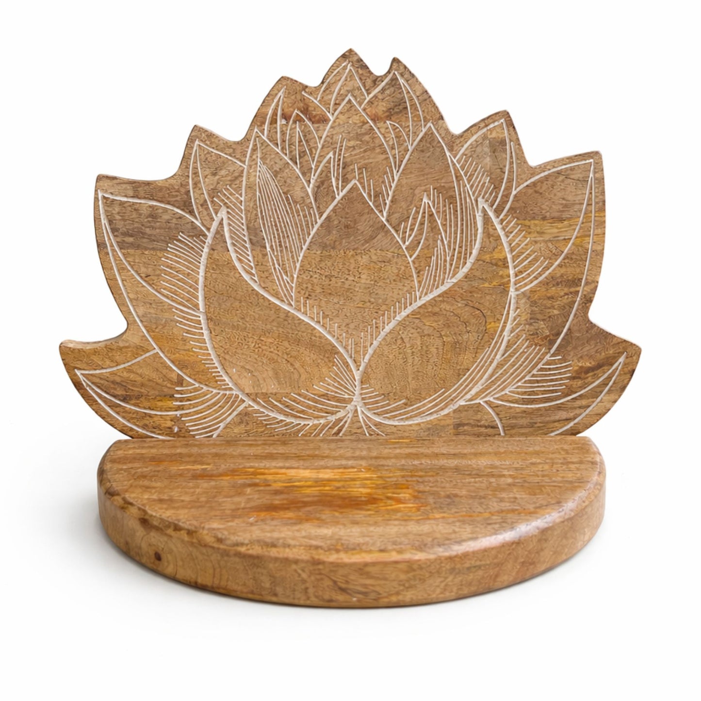 Lotus Wall Shelf White Wash