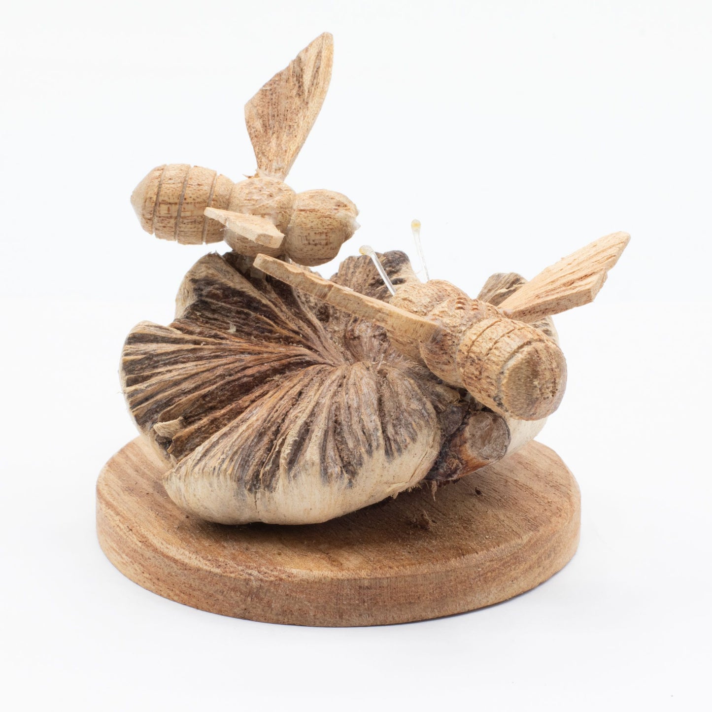 Handmade Parasite Wood Art Carving - Bees in The Works