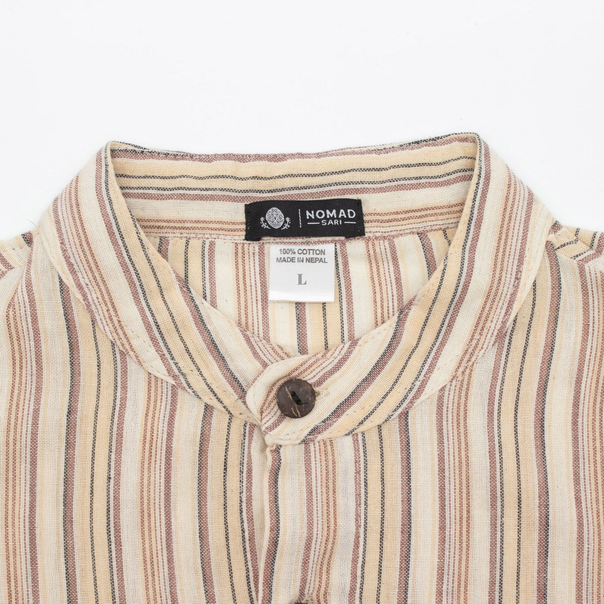 Nomad Sari Grandad Shirt - Brown Beige - Large