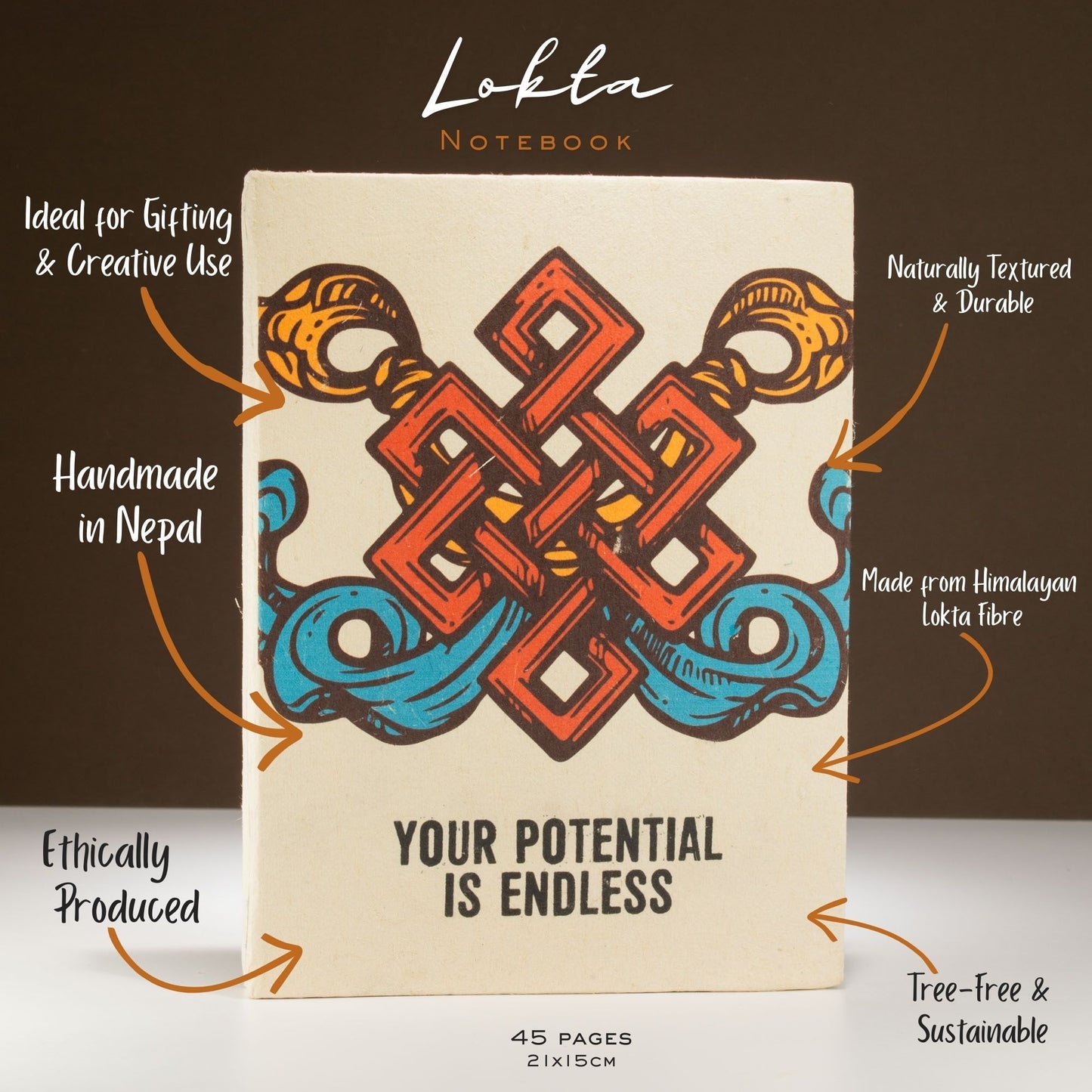 Lokta Inspiration Notebook – Your Potential – Large (21x15cm) – 45 Leaves