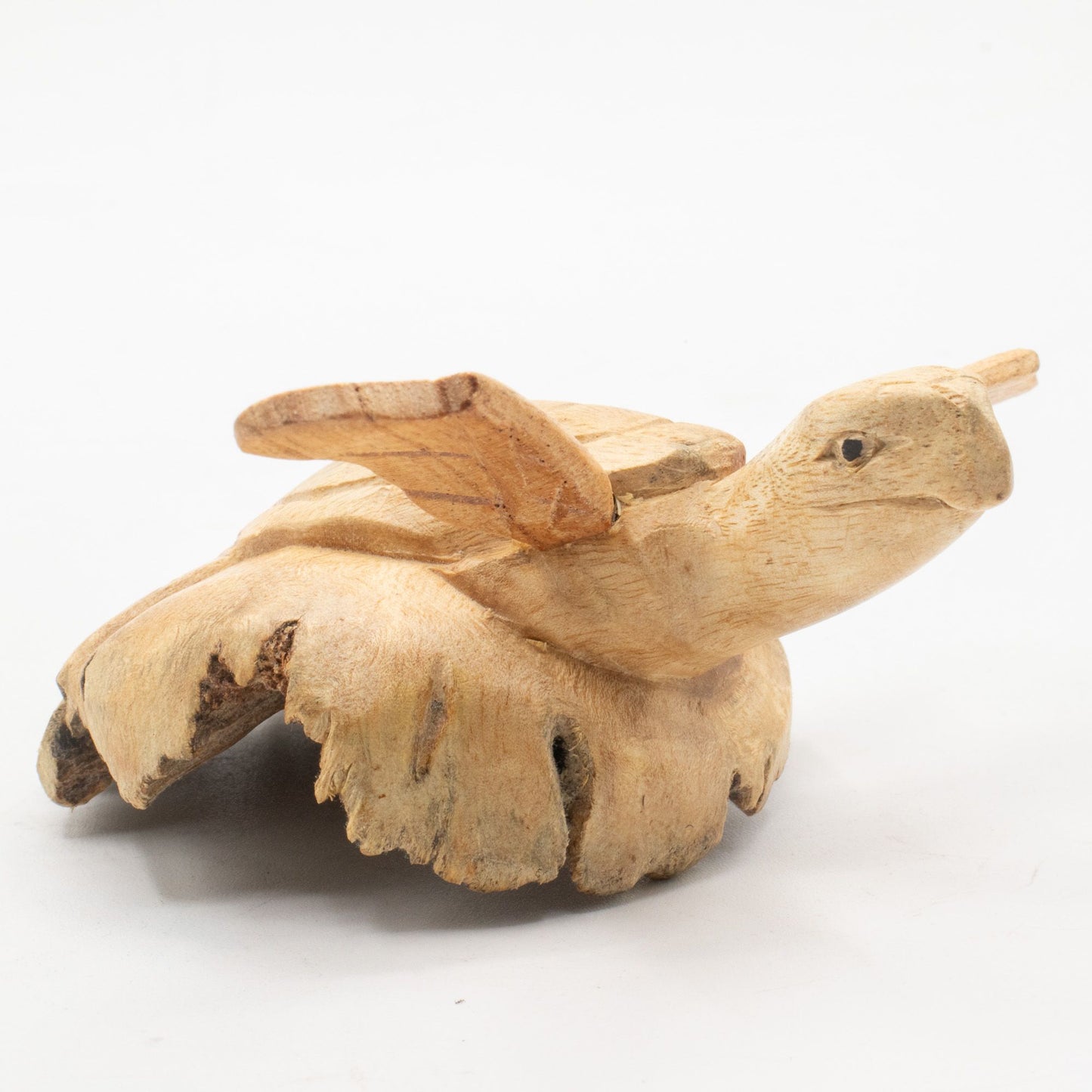Handmade Parasite Wood Art Carving - Rising Sea Turtle