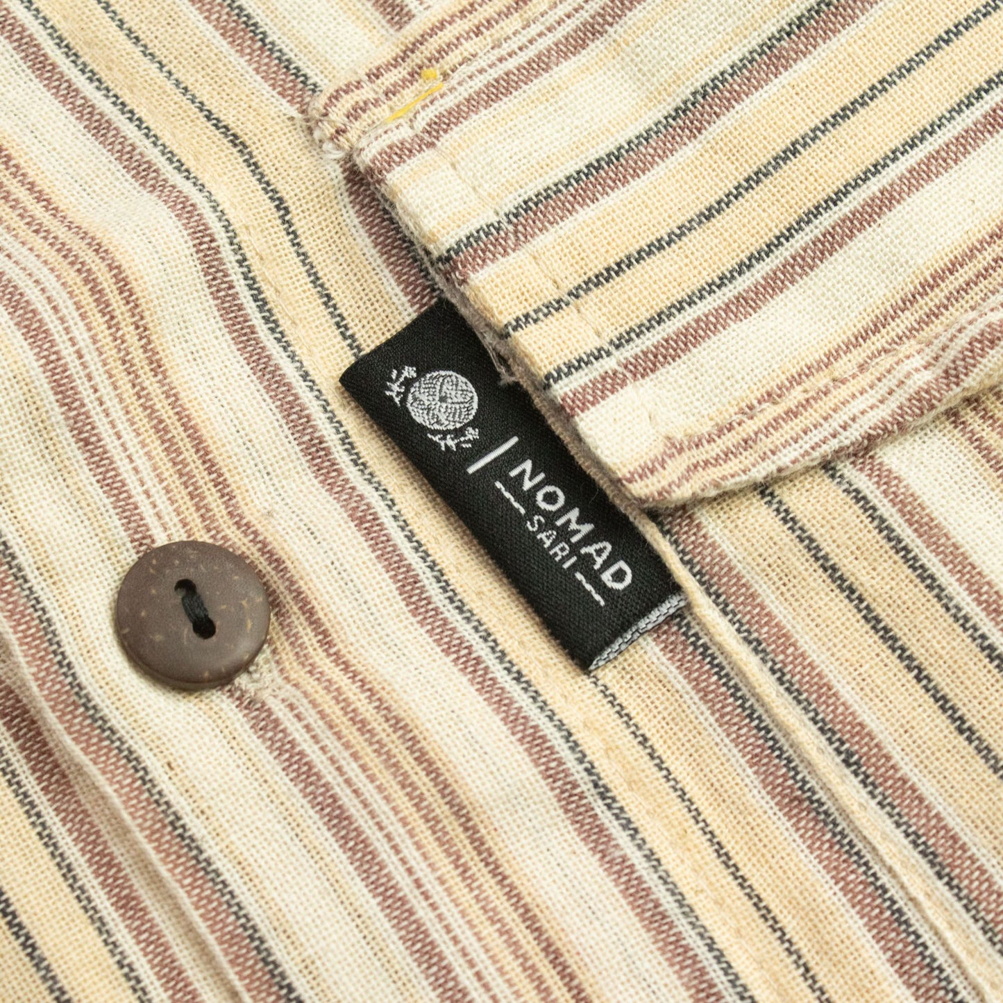 Nomad Sari Grandad Shirt - Brown Beige - Large