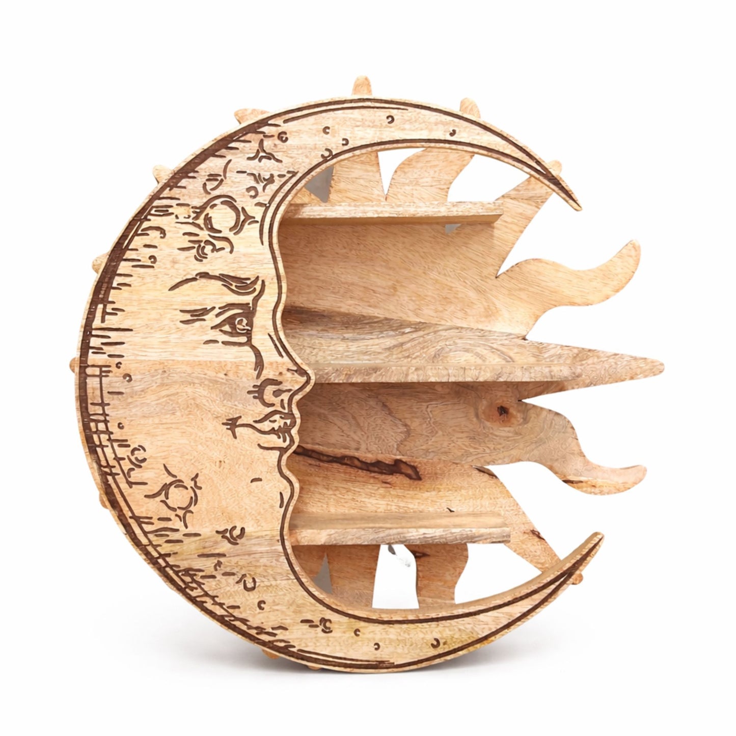 Sunrays & Moon 3 Tier Wall Shelf