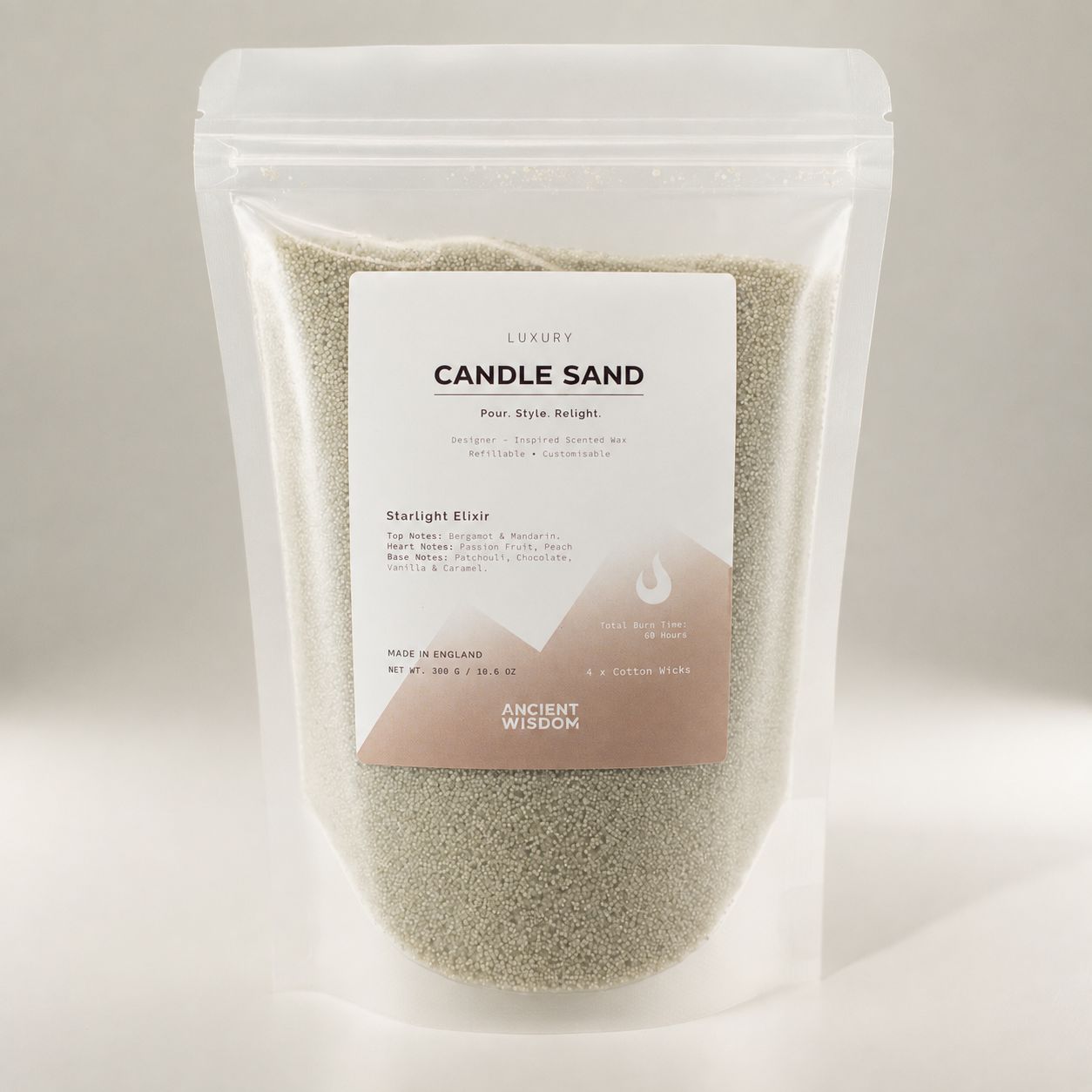 Fragranced Candle Sand - White - Starlight Elixir - 300g