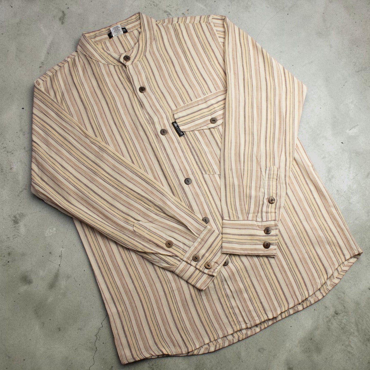 Nomad Sari Grandad Shirt - Brown Beige - XL
