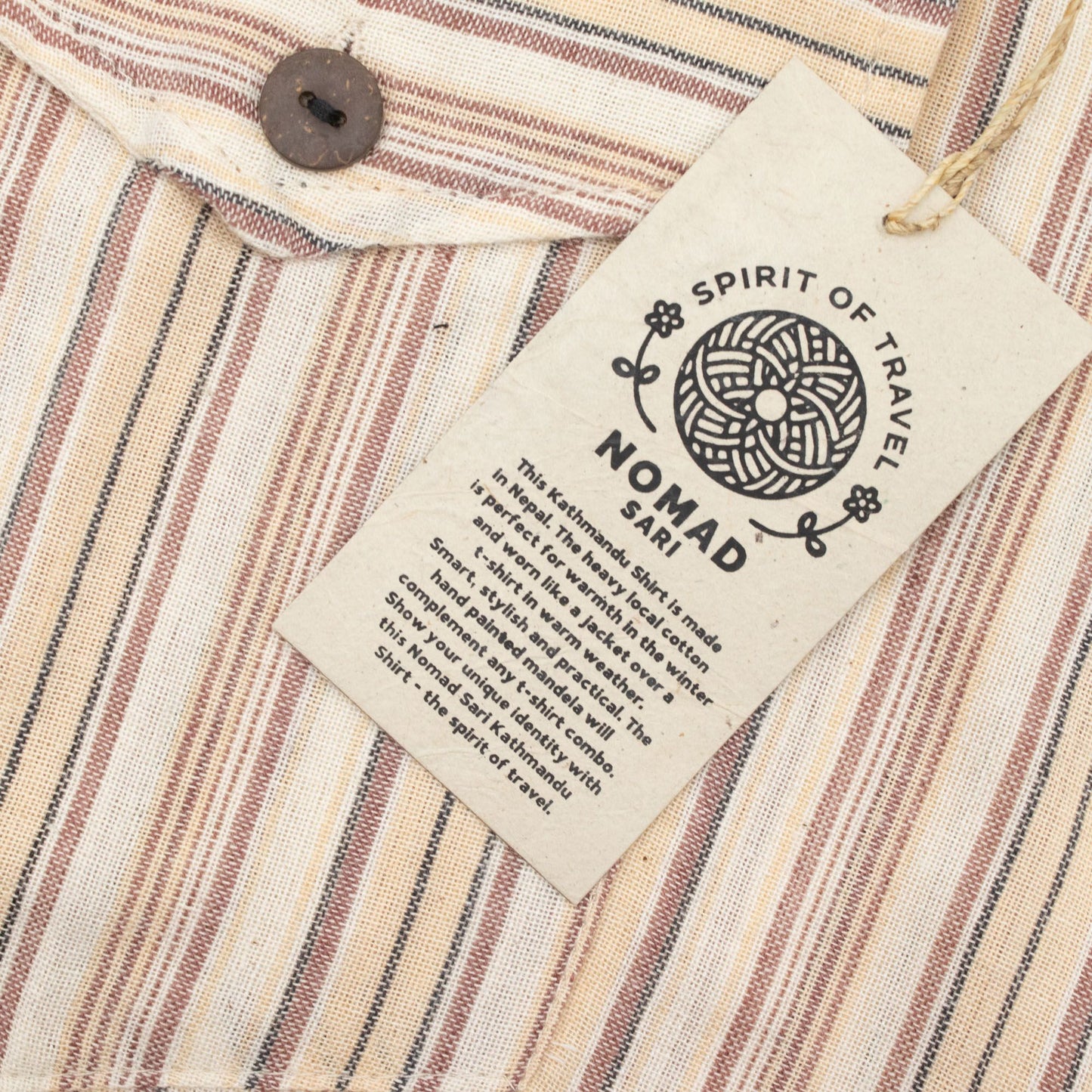 Nomad Sari Grandad Shirt - Brown Beige - XL