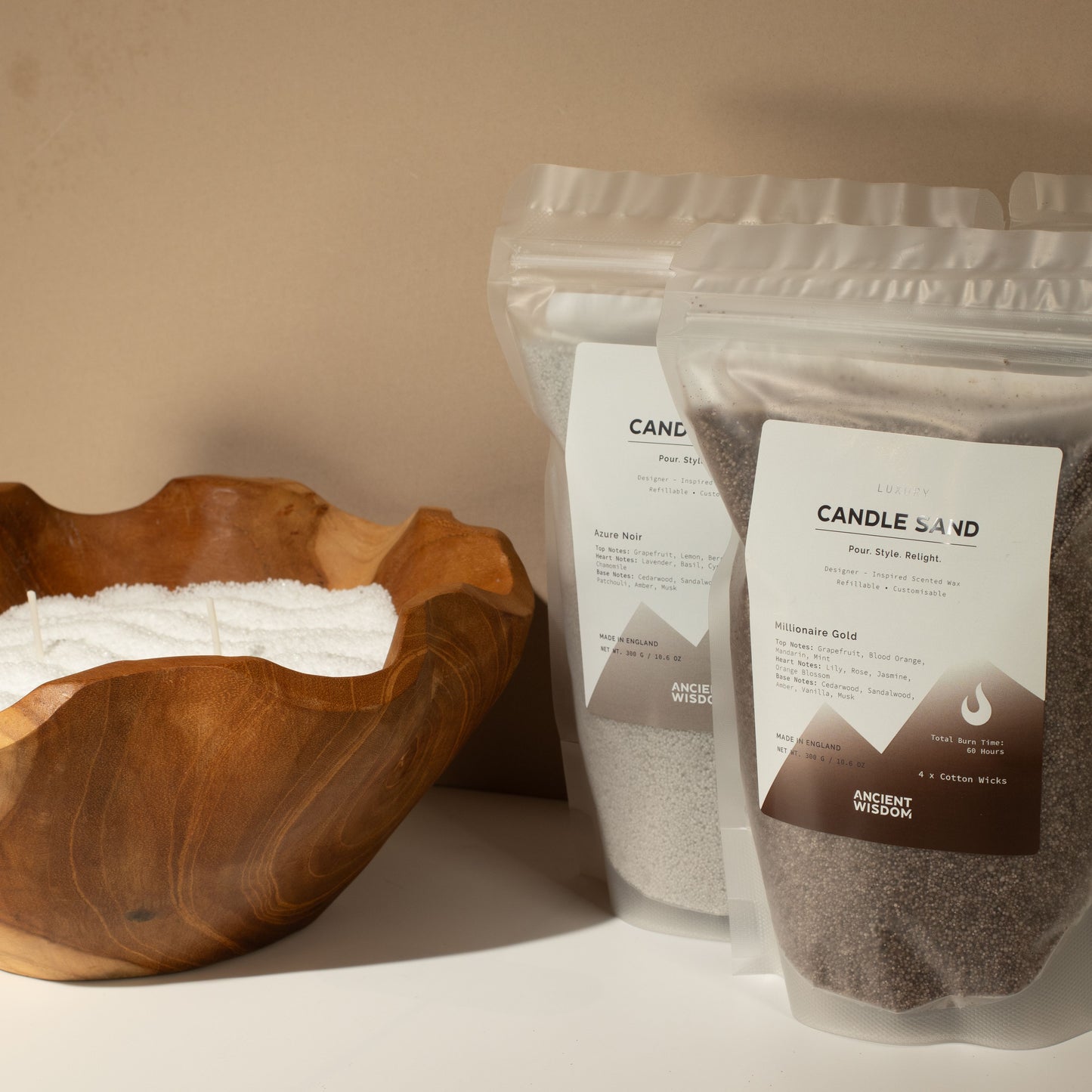 Unfragranced Candle Sand - White - 300g