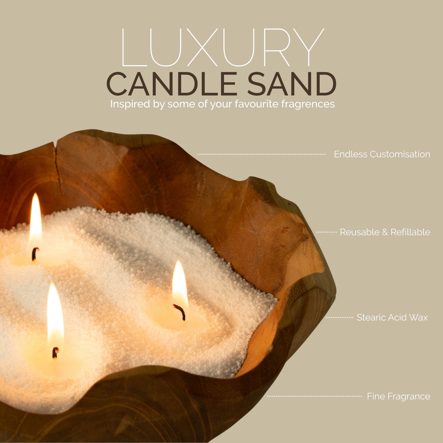 Unfragranced Candle Sand - White - 300g