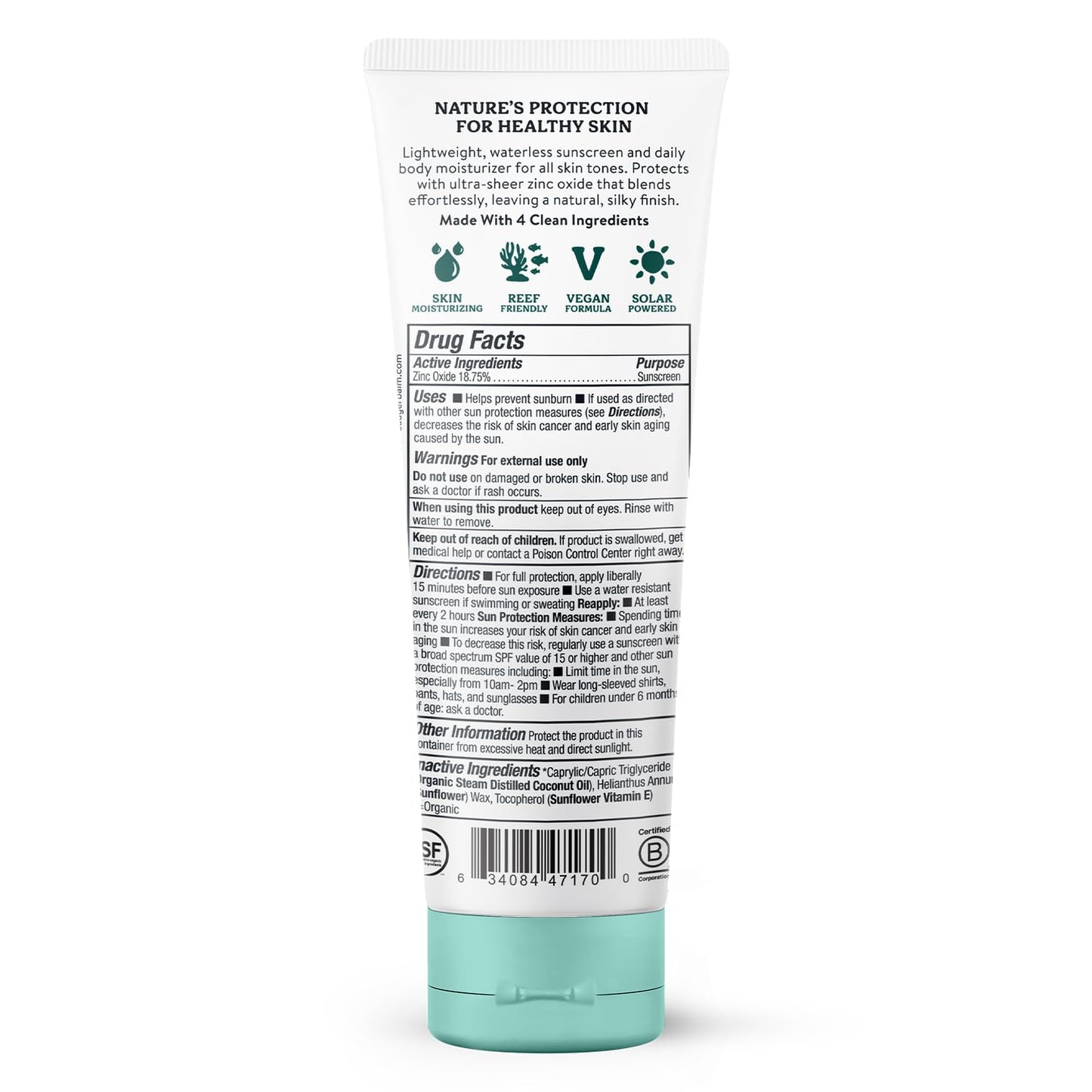 Badger Mineral Daily Sunscreen SPF 30 – Lightweight, No White Cast, Unscented, Reef Safe, 2-Pack (4 oz)