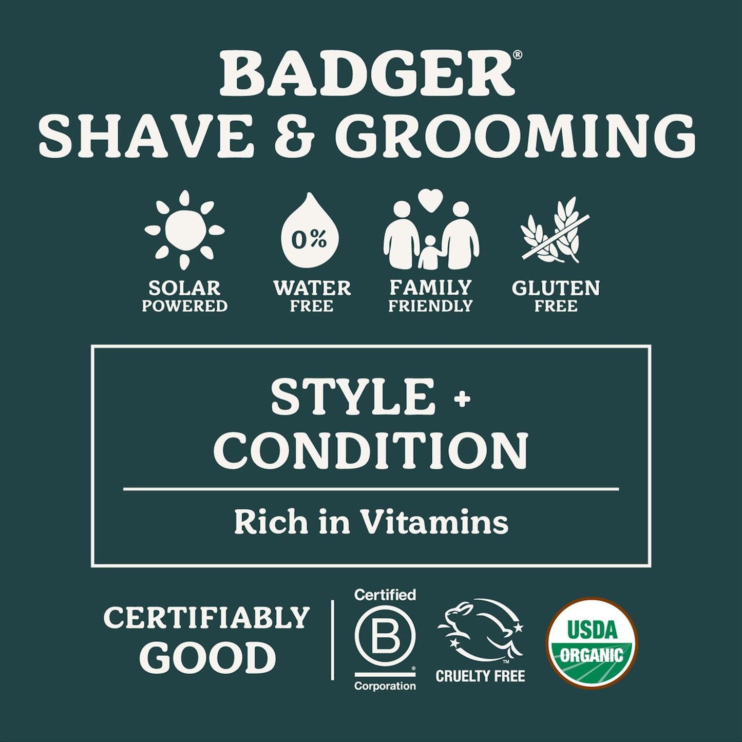 Badger Hair Pomade for Men — Organic, Medium Hold, 2 oz Tin (2-Pack)