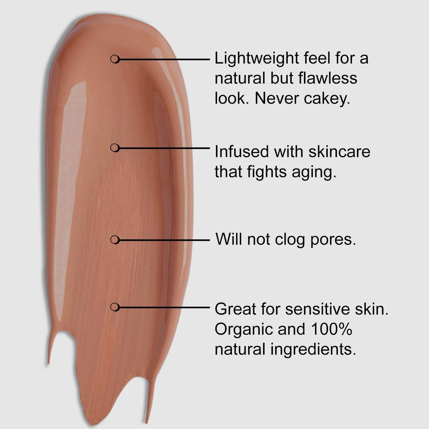 BaeBlu Organic Aloe-Based LUX Foundation Mocha – Vegan, Gluten-Free, Made in USA