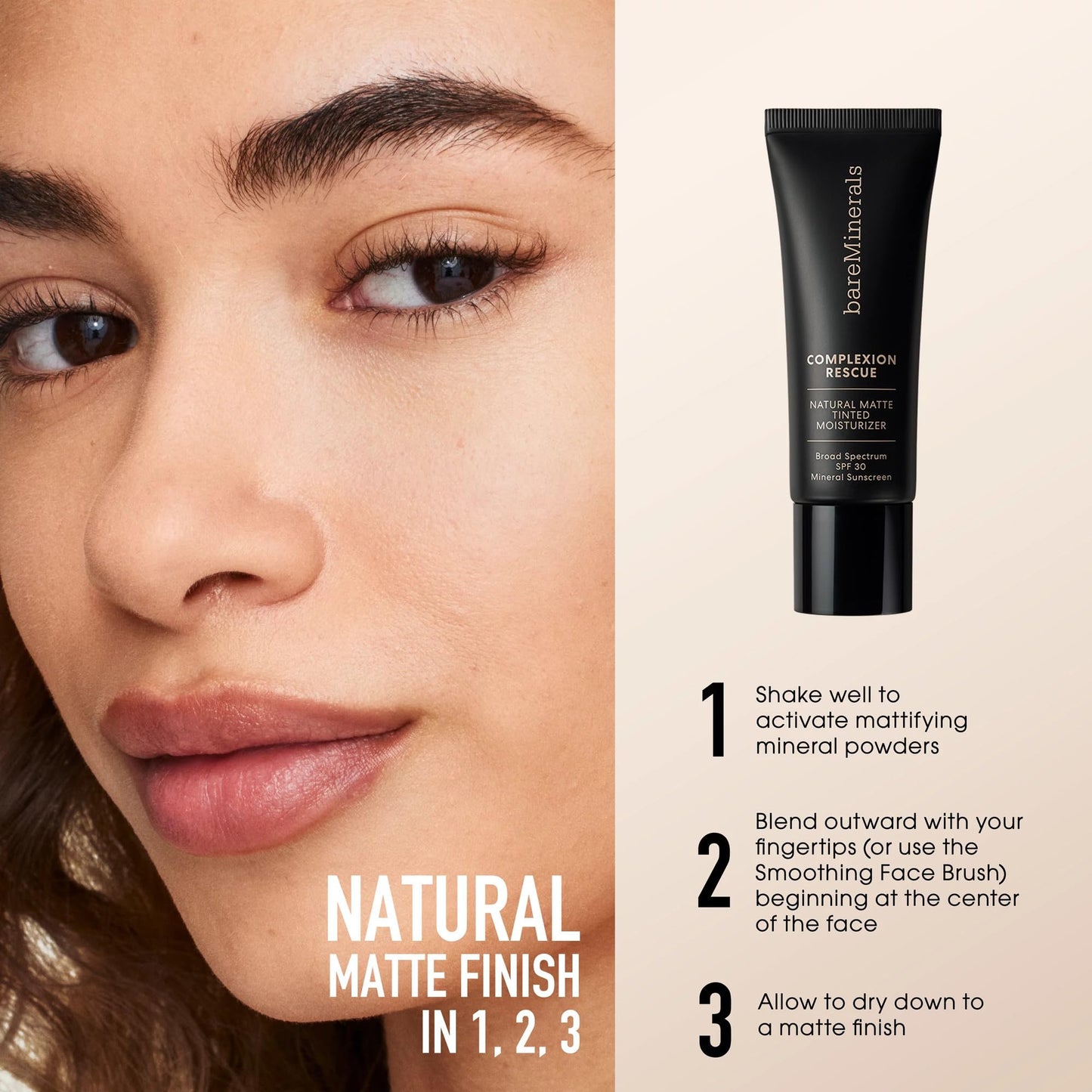 BareMinerals Complexion Rescue Natural Matte Tinted Moisturizer Birch 1.5 — Vegan, Cruelty-Free, SPF 30