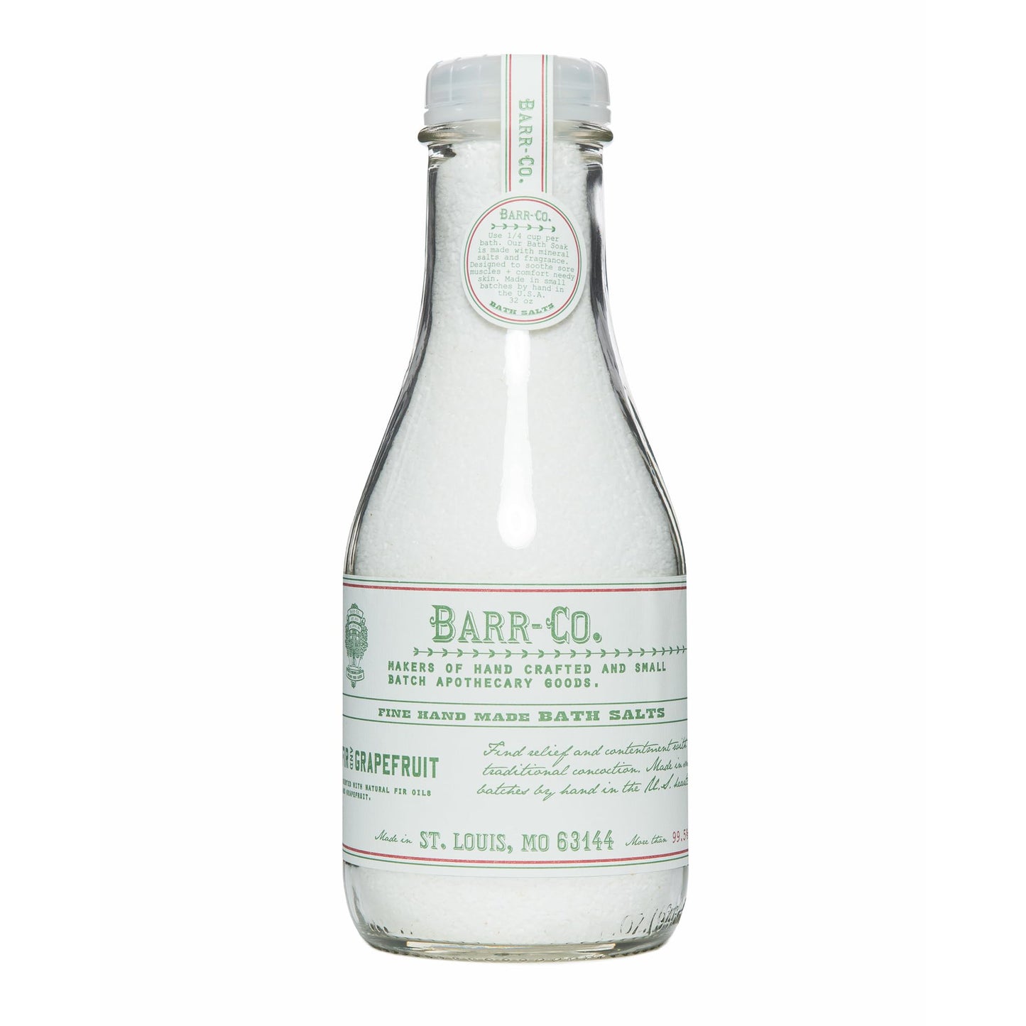 Barr-Co Fir & Grapefruit Bath Salts – Woodsy Citrus, Handmade in USA, 32 oz