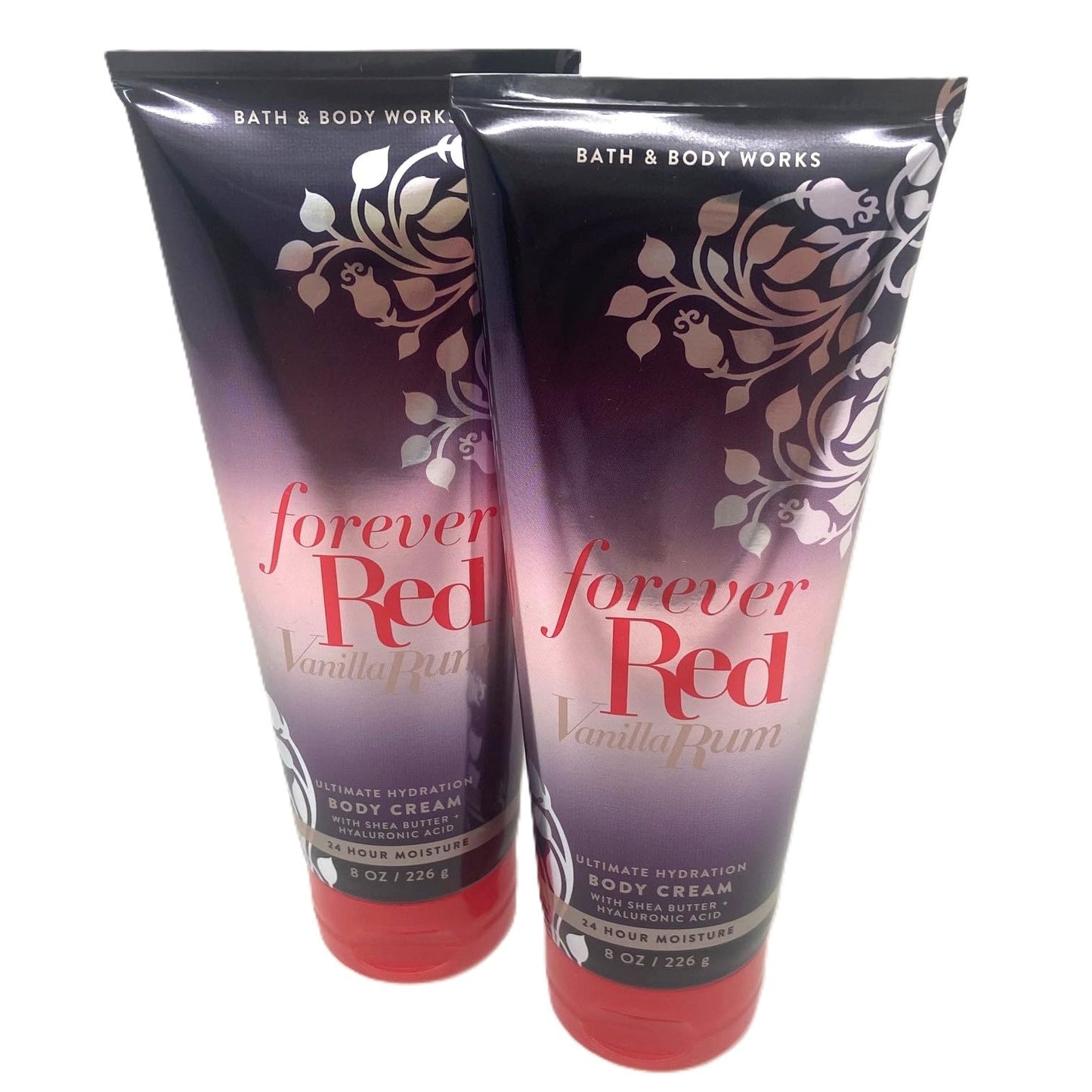 Bath & Body Works Forever Red Vanilla Rum Ultimate Hydration Body Cream 8 oz Pack of 2