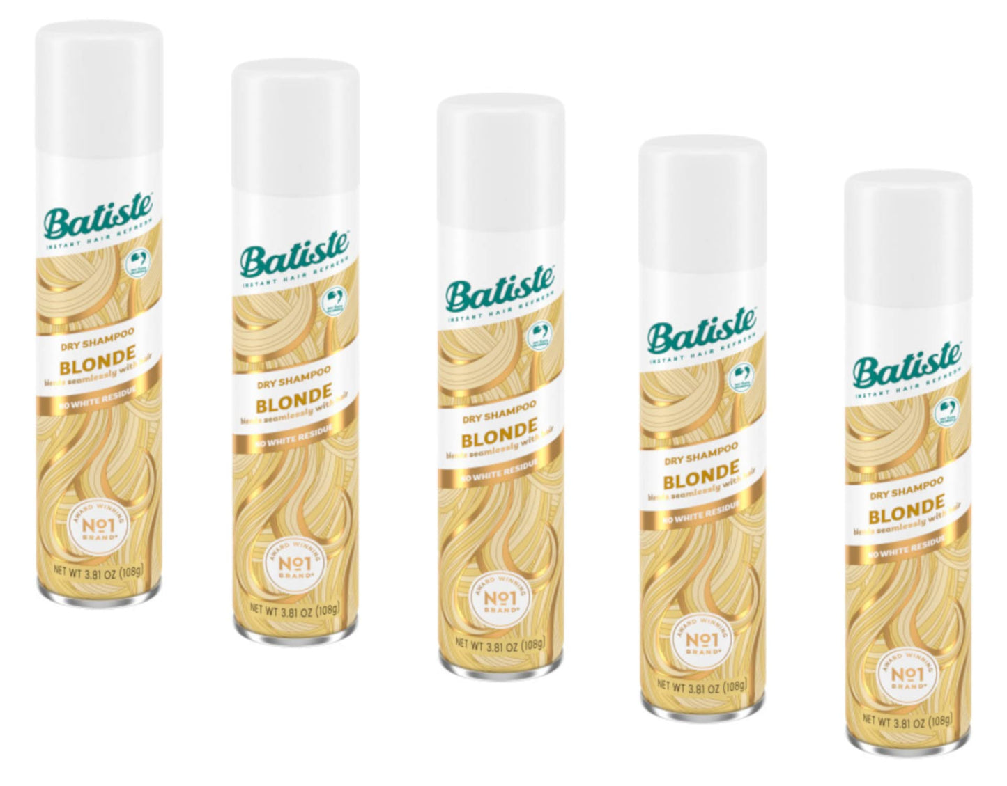 Batiste Dry Shampoo Blonde, 3.81 oz – Pack of 5 | Instant Refresh for Blondes