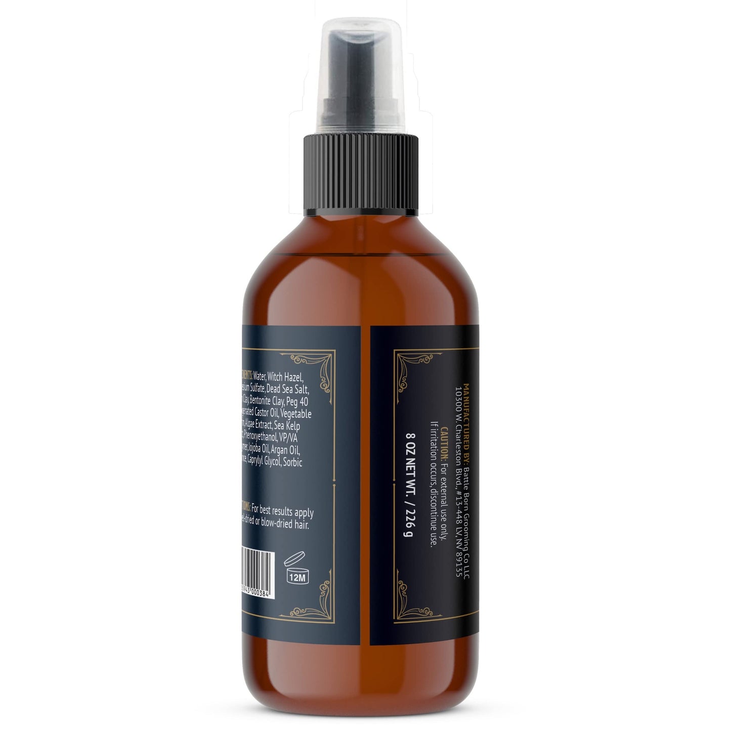 Battle Born Grooming Co Sea Salt Spray – 8 oz, Natural Vegan Texturizing Spray for Beachy Waves