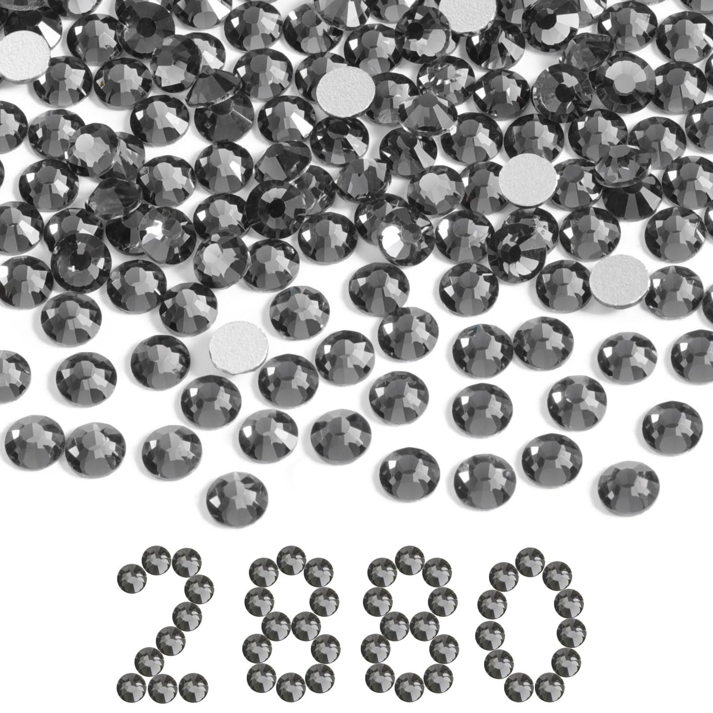BEADSLAND Gray Flatback Rhinestones Bulk SS30 6.3-6.5mm – 2880pcs