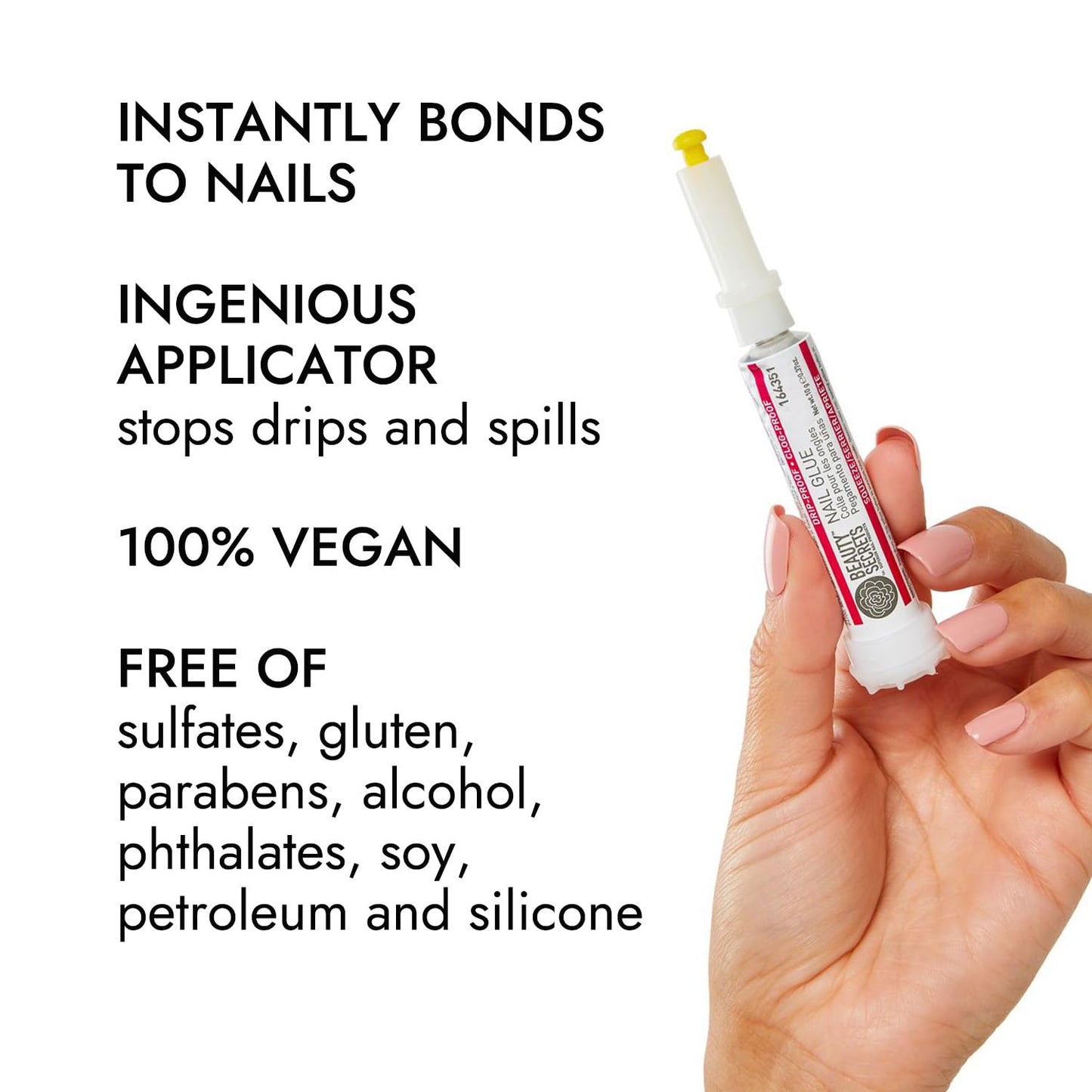 Beauty Secrets Nail Glue Drip & Clog Proof, 6 Pack | Quick-Dry Bond