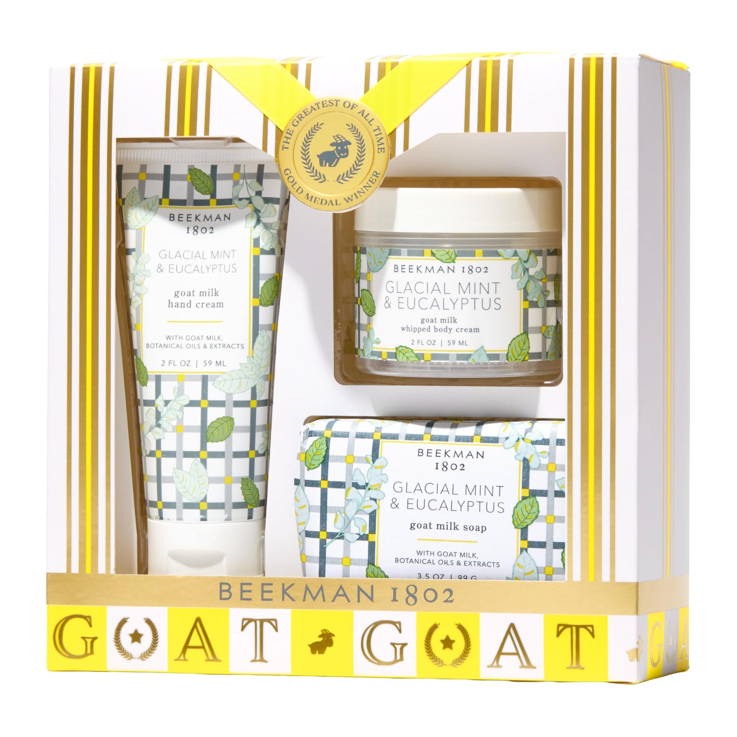 Beekman 1802 Goat Milk Bodycare Gift Set — 3-Piece Glacial Mint & Eucalyptus